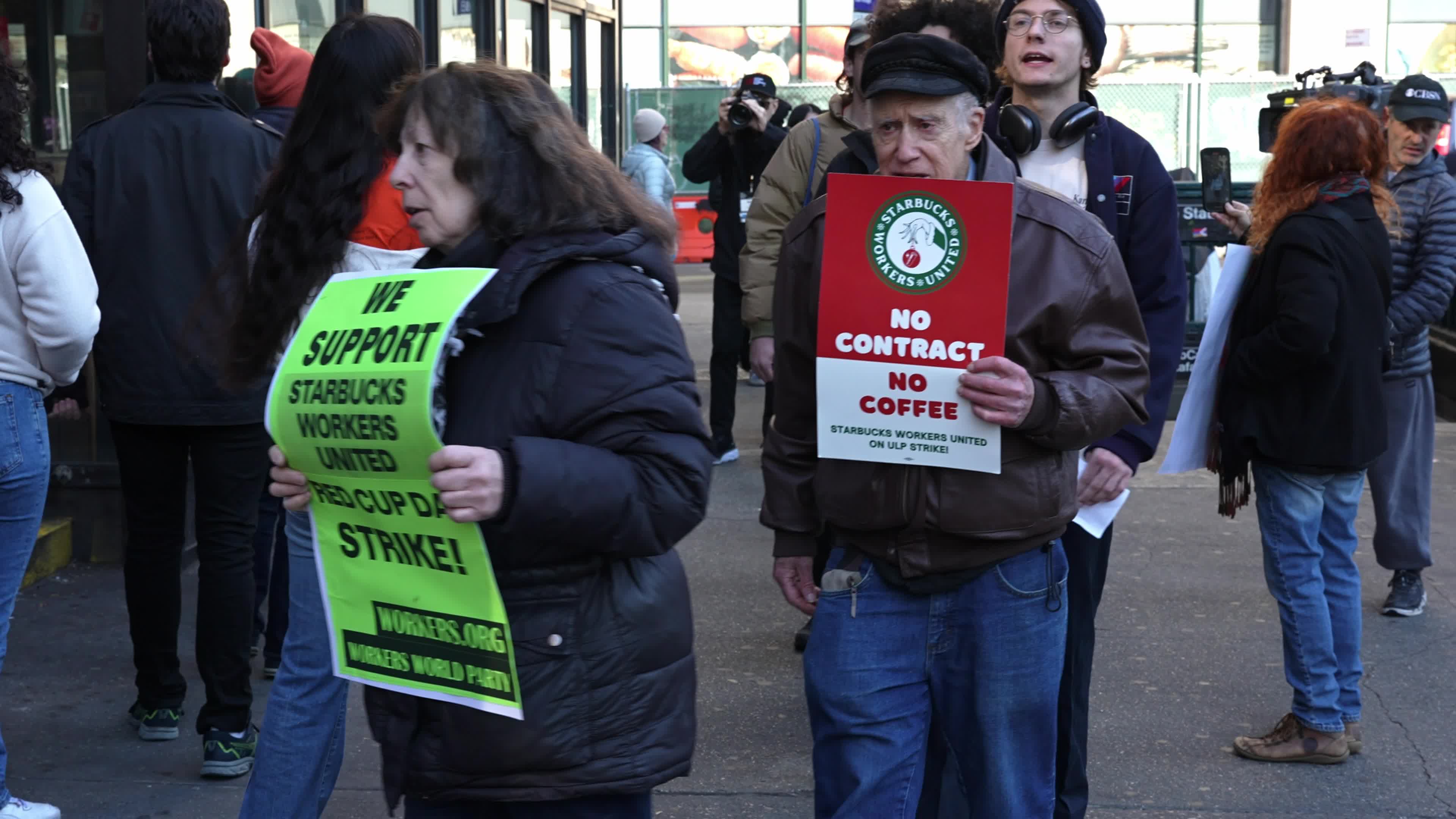 Starbucks Workers on Strike on Red Cup Day