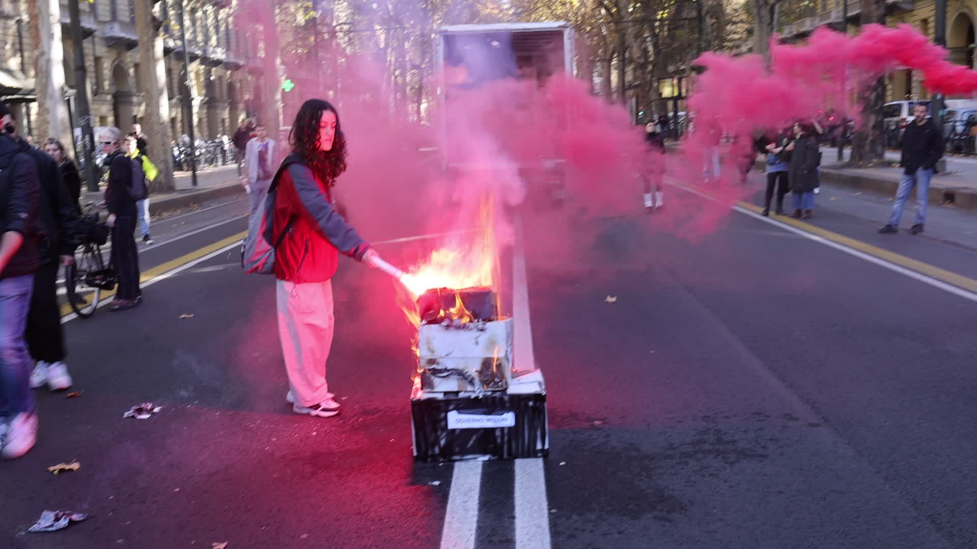 Student Protest Against Meloni Government In Turin