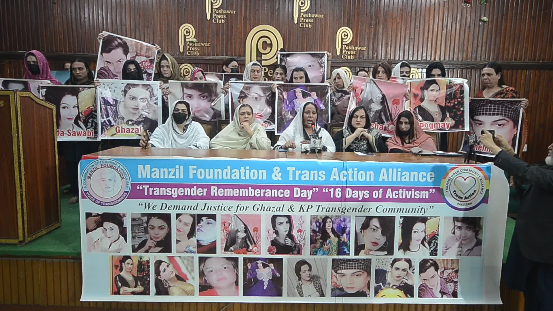 Transgender community protest for their rights in Peshawar

