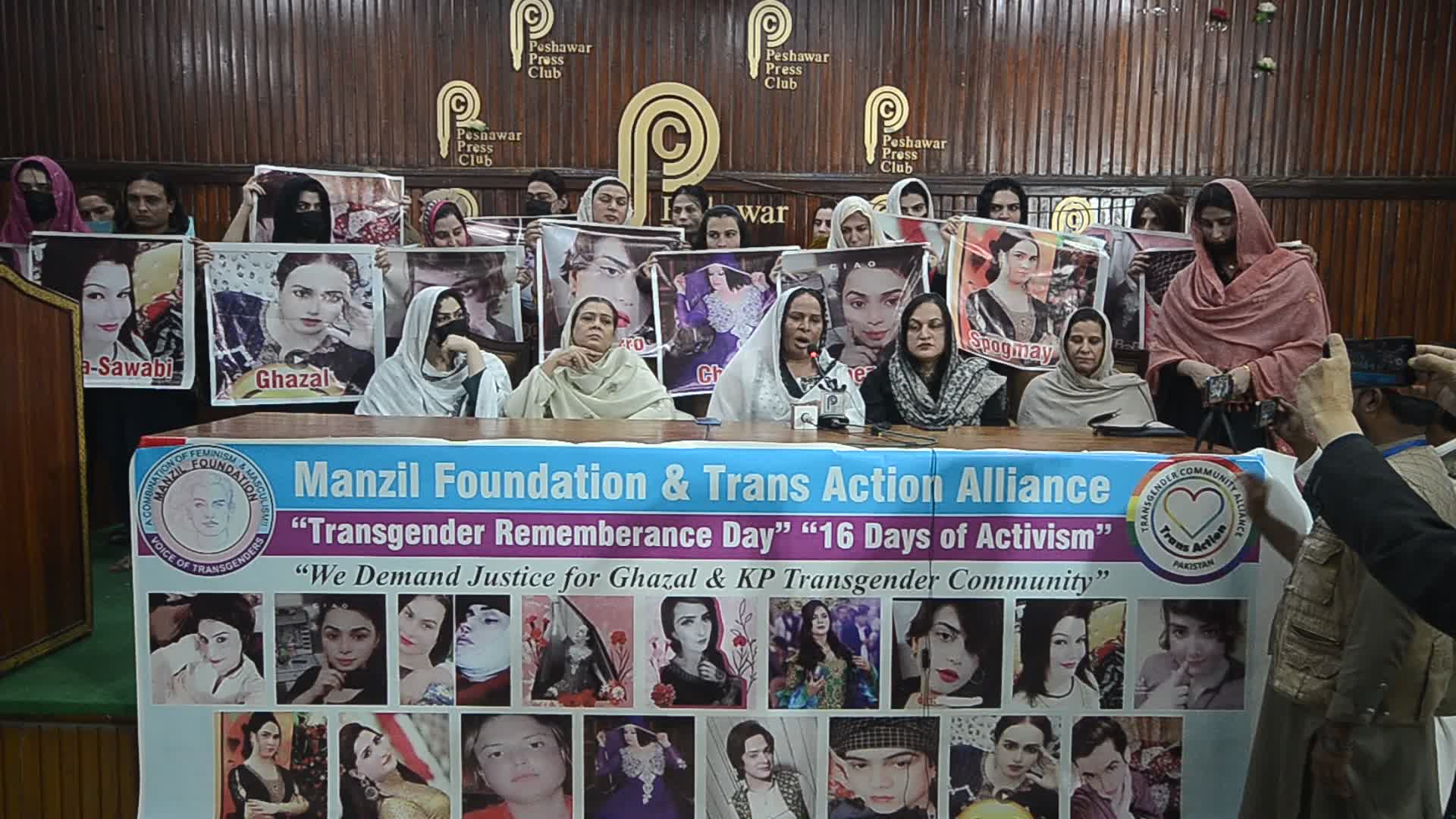 Transgender community protest for their rights in Peshawar

