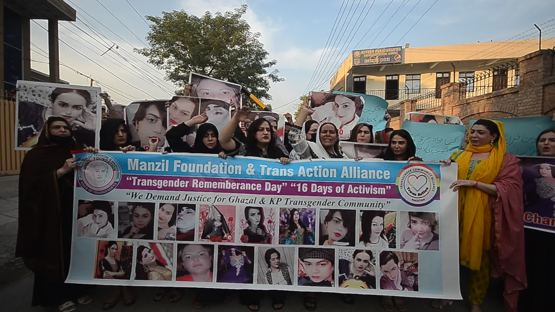 Transgender community protest for their rights in Peshawar
