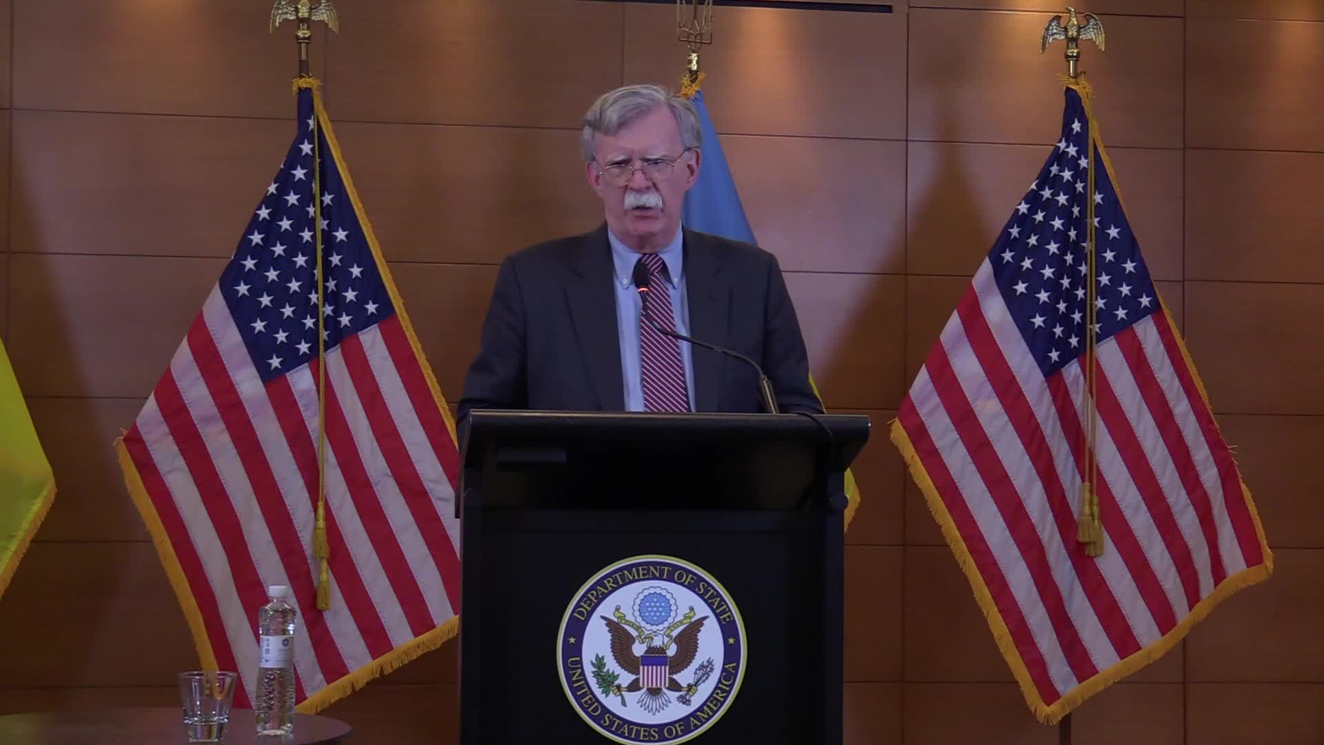 US National Security Advisor John Bolton press conference in Kiev