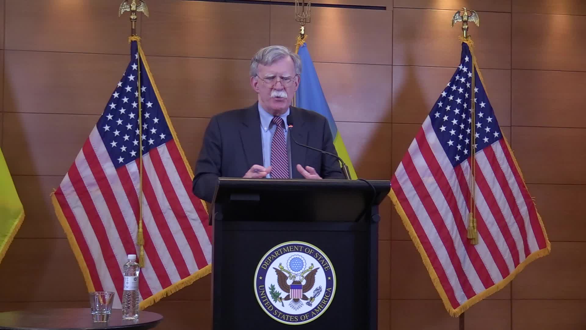 US National Security Advisor John Bolton press conference in Kiev