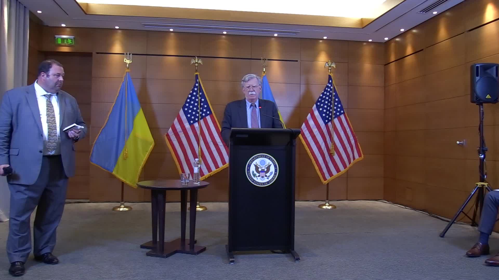 US National Security Advisor John Bolton press conference in Kiev