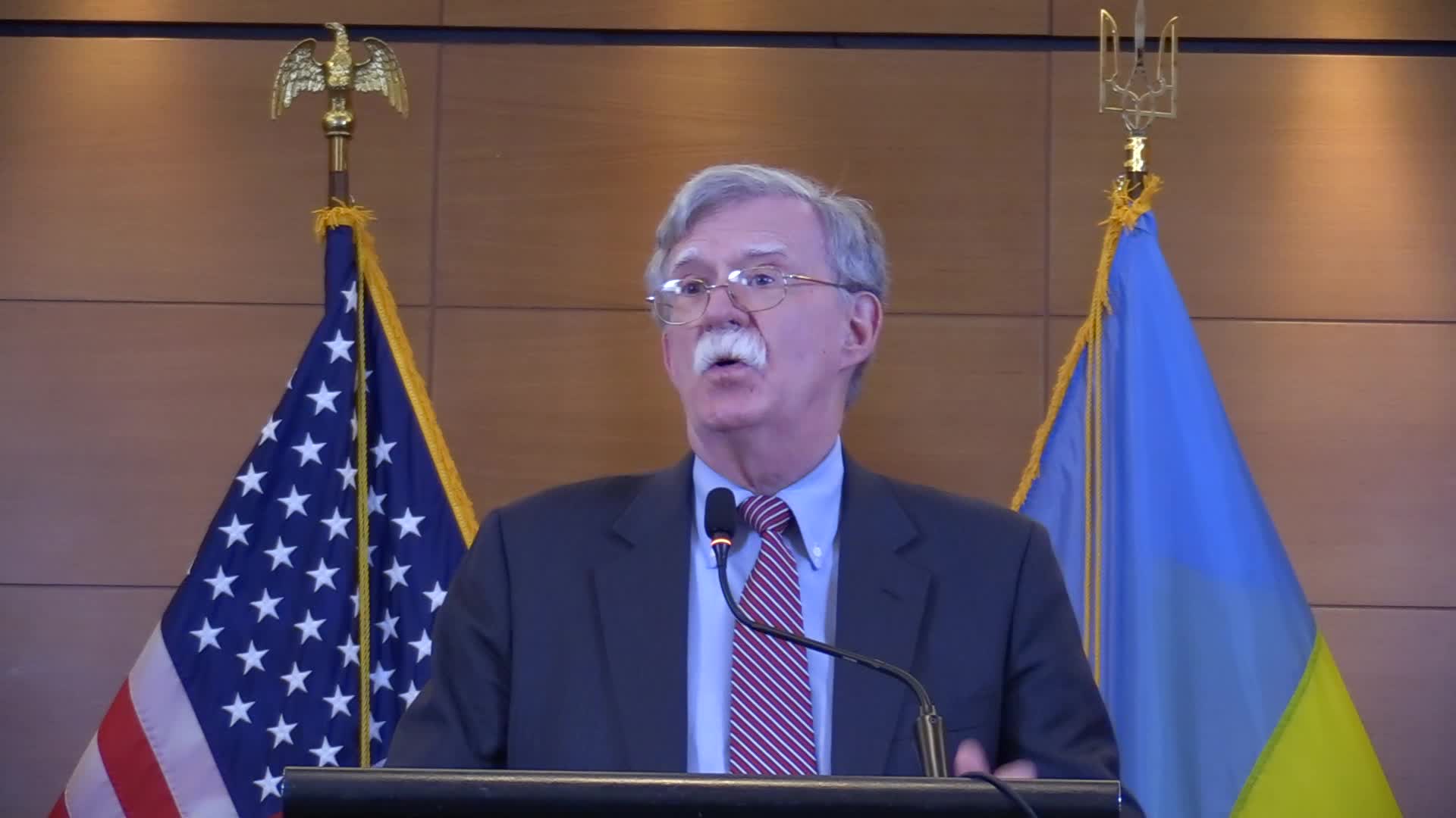US National Security Advisor John Bolton press conference in Kiev