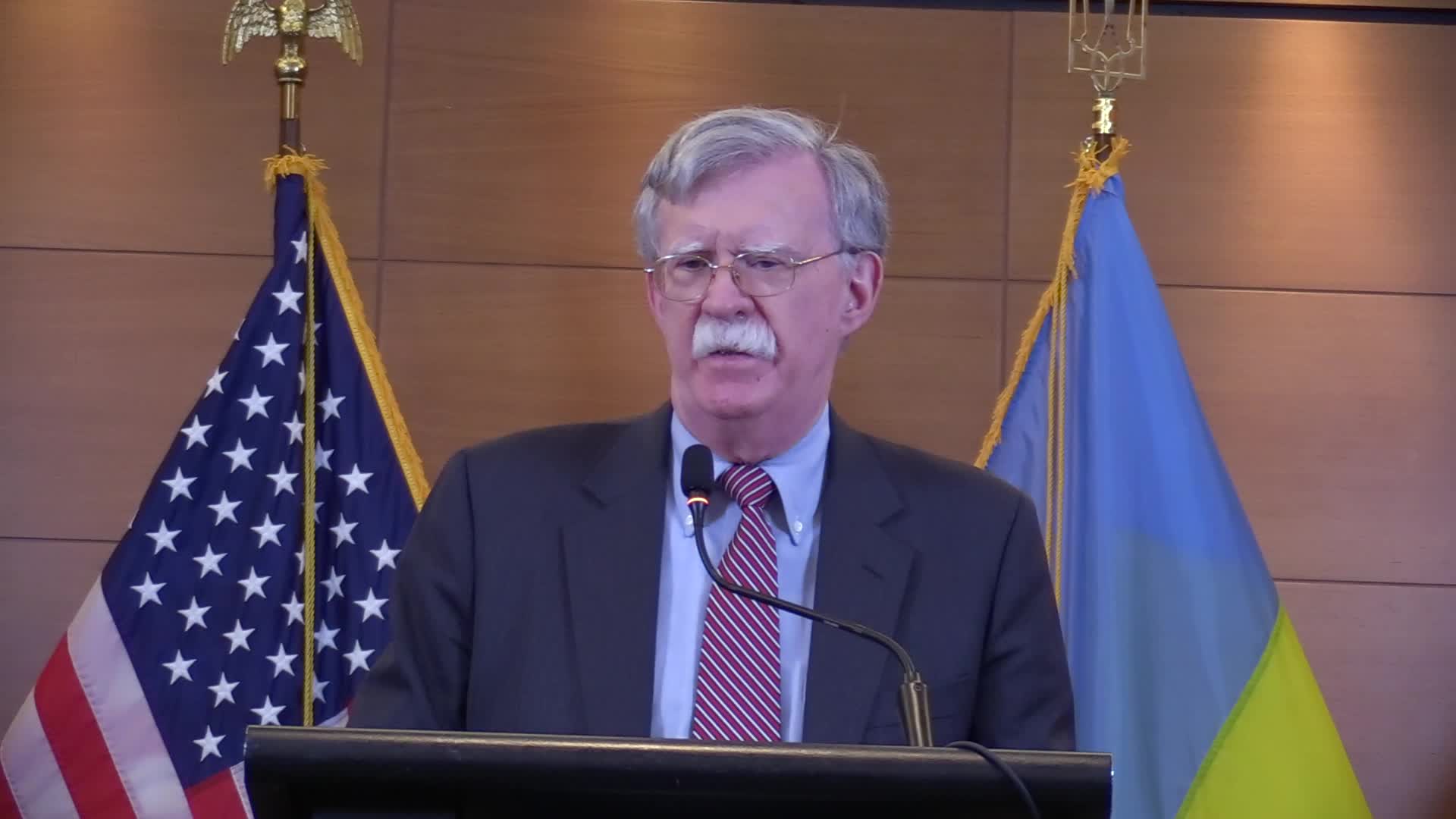 US National Security Advisor John Bolton press conference in Kiev