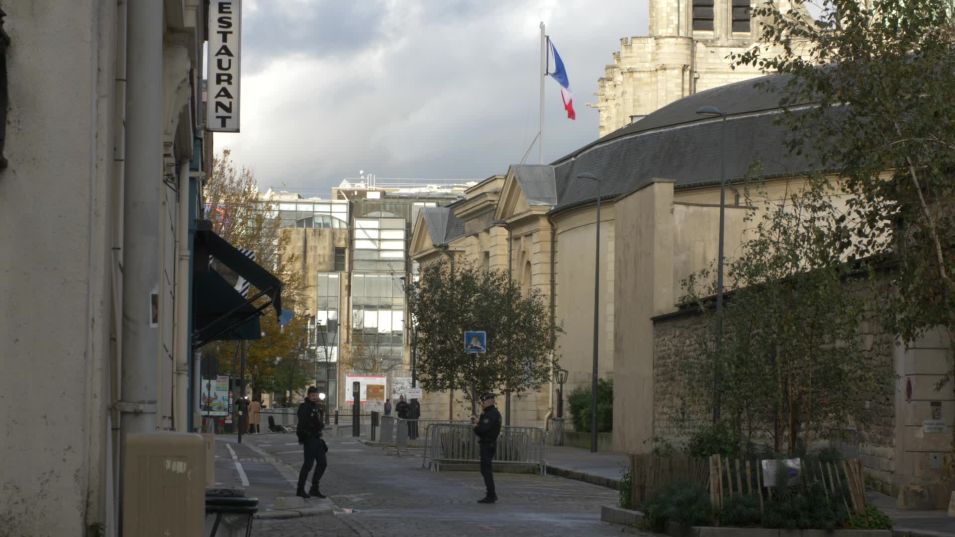 Police at Saint-Denis for political summit convened by Macron