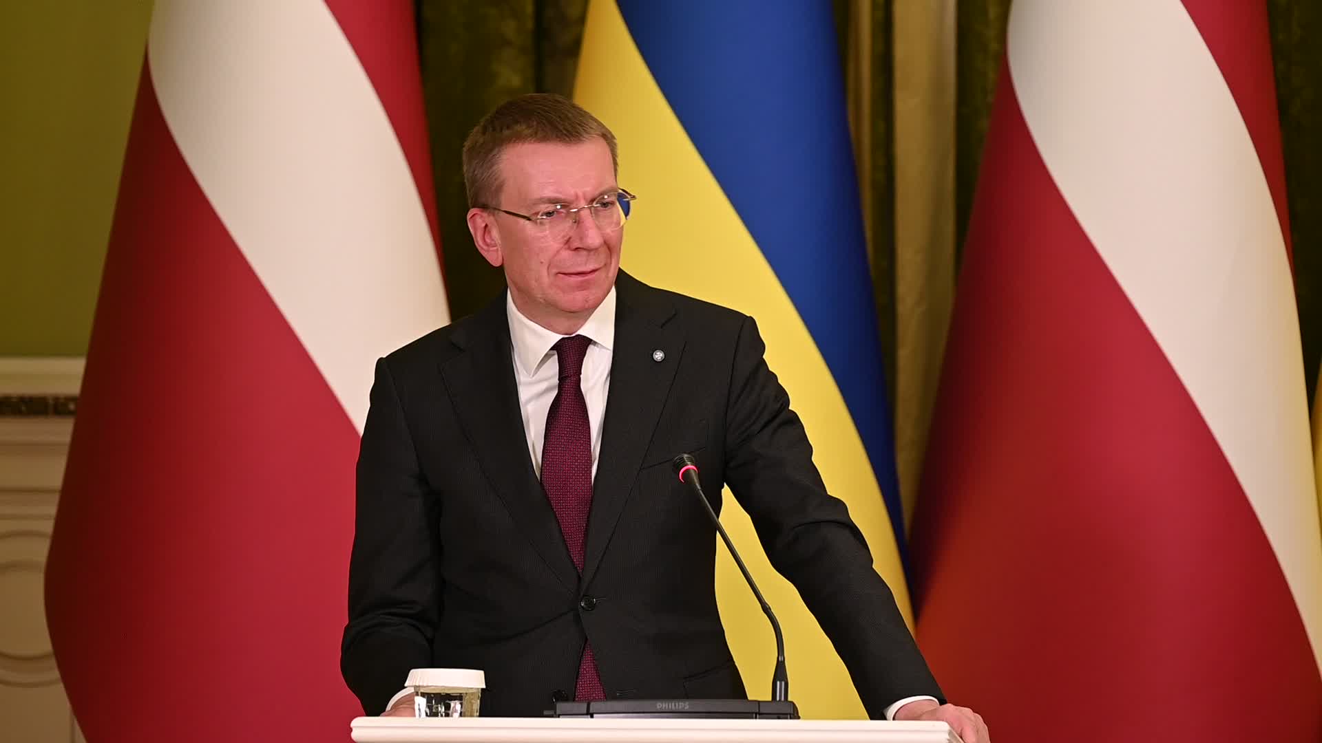 A press-conference of Presidents of Latvia and Ukraine in Kyiv, amid Russia's invasion of Ukraine.