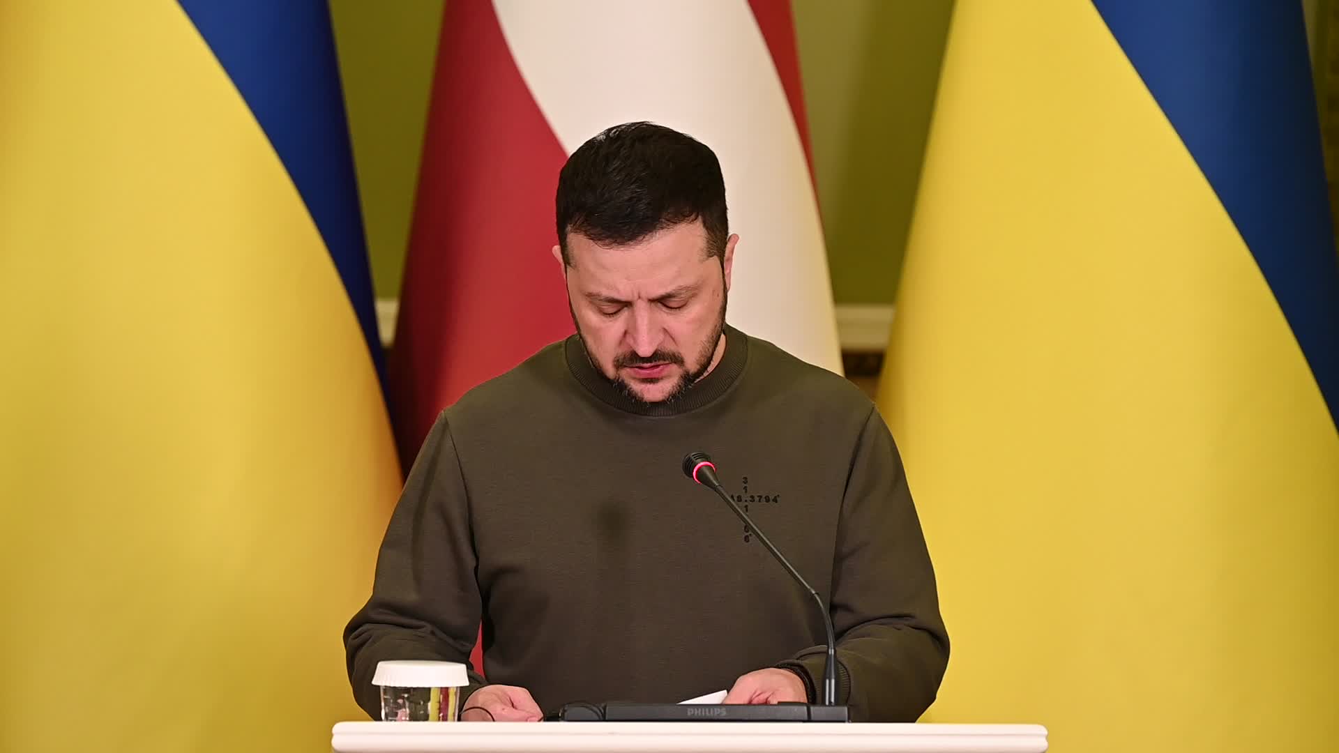 A press-conference of Presidents of Latvia and Ukraine in Kyiv, amid Russia's invasion of Ukraine.