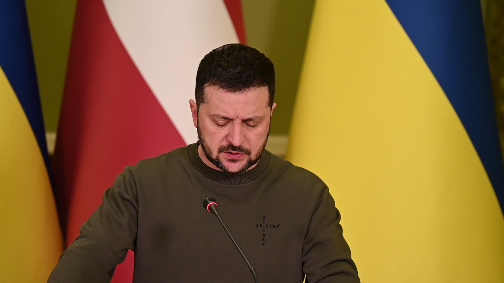 A press-conference of Presidents of Latvia and Ukraine in Kyiv, amid Russia's invasion of Ukraine.