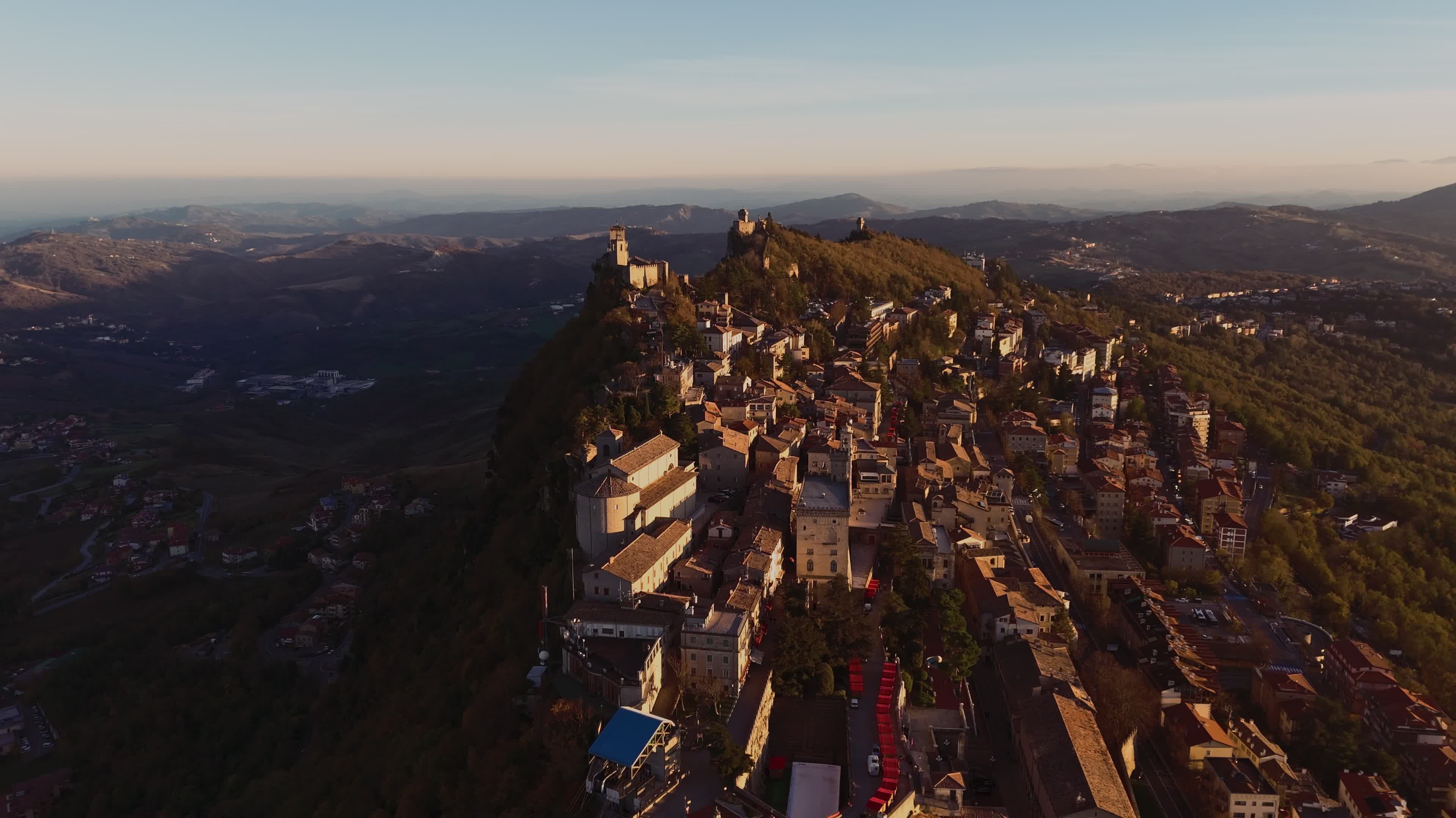 Aerial View Of San Marino At Sunset