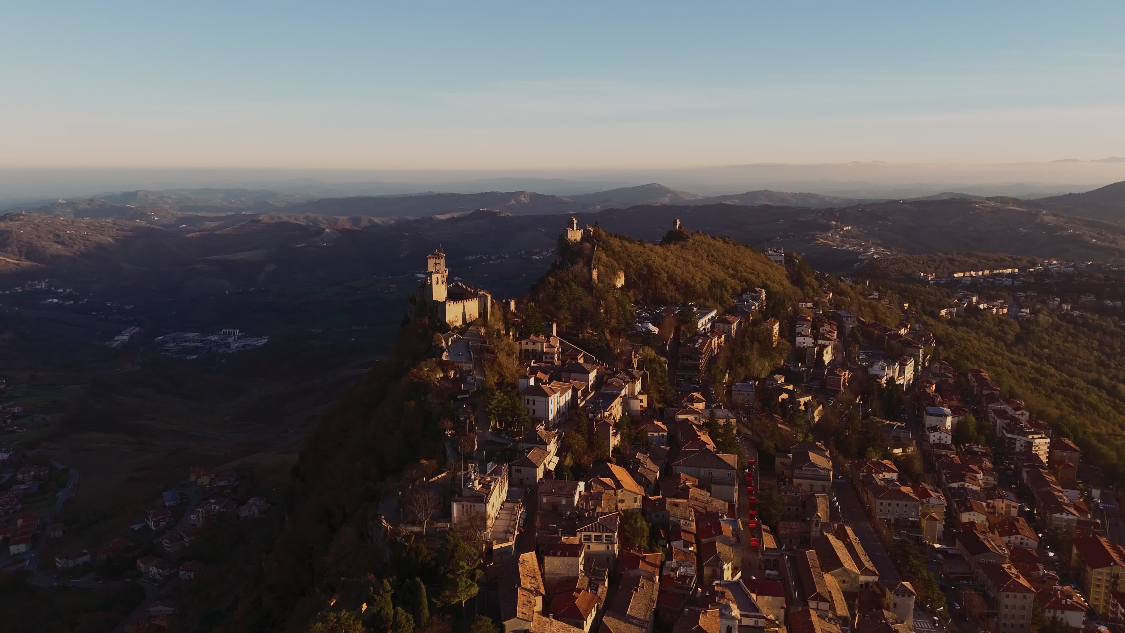 Aerial View Of San Marino At Sunset