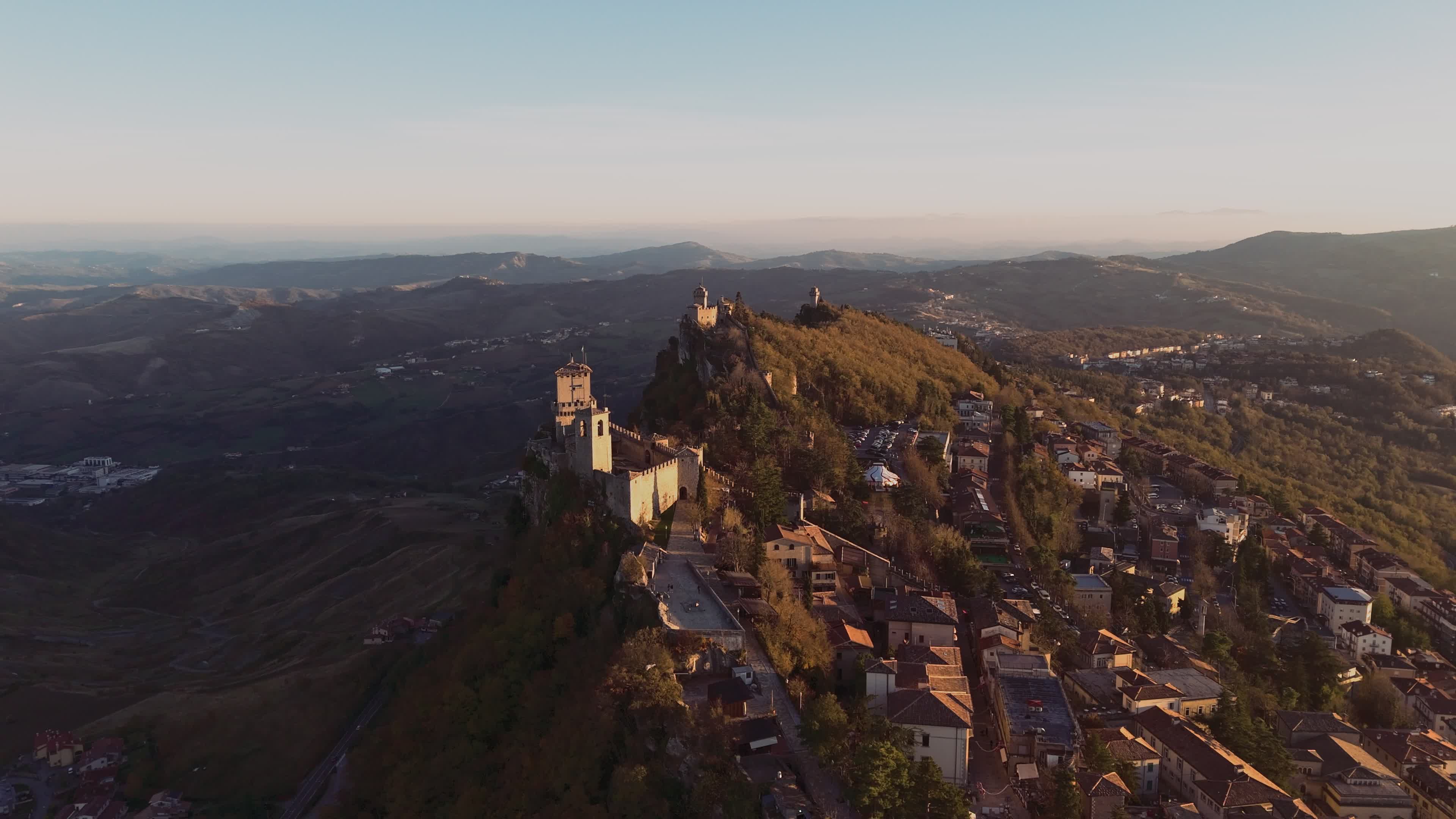 Aerial View Of San Marino At Sunset