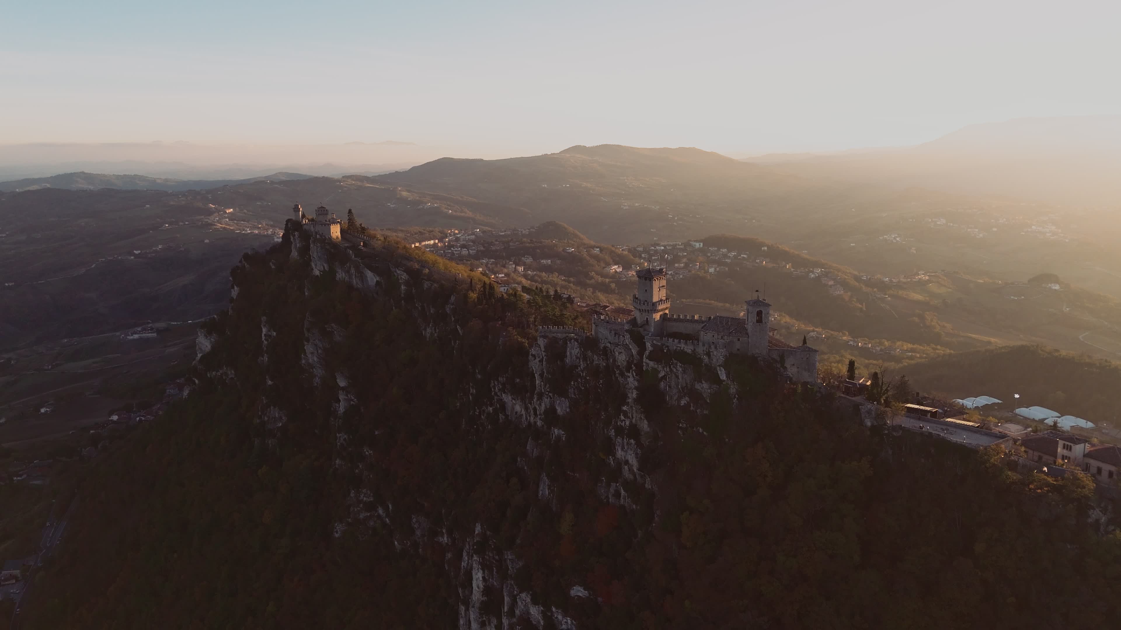 Aerial View Of San Marino At Sunset