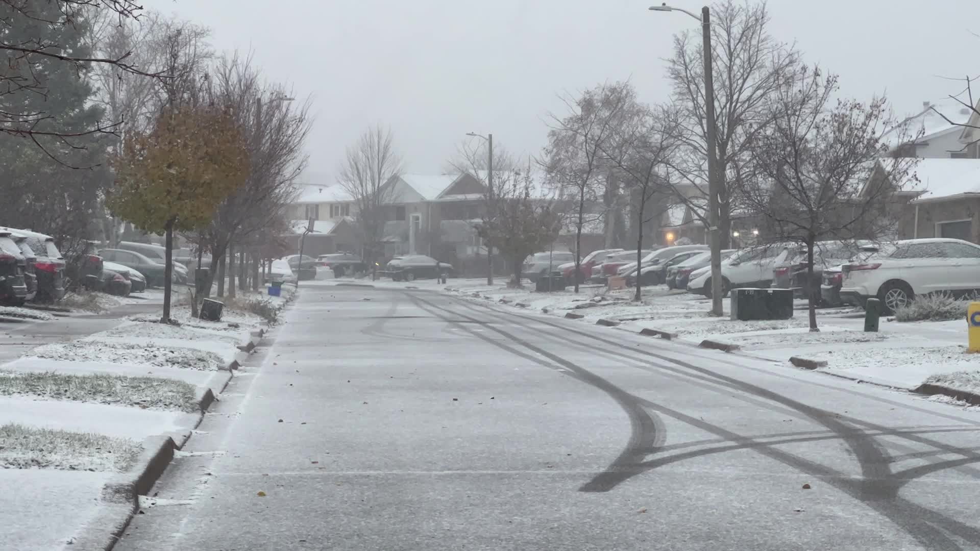 First snowfall of the season in Toronto