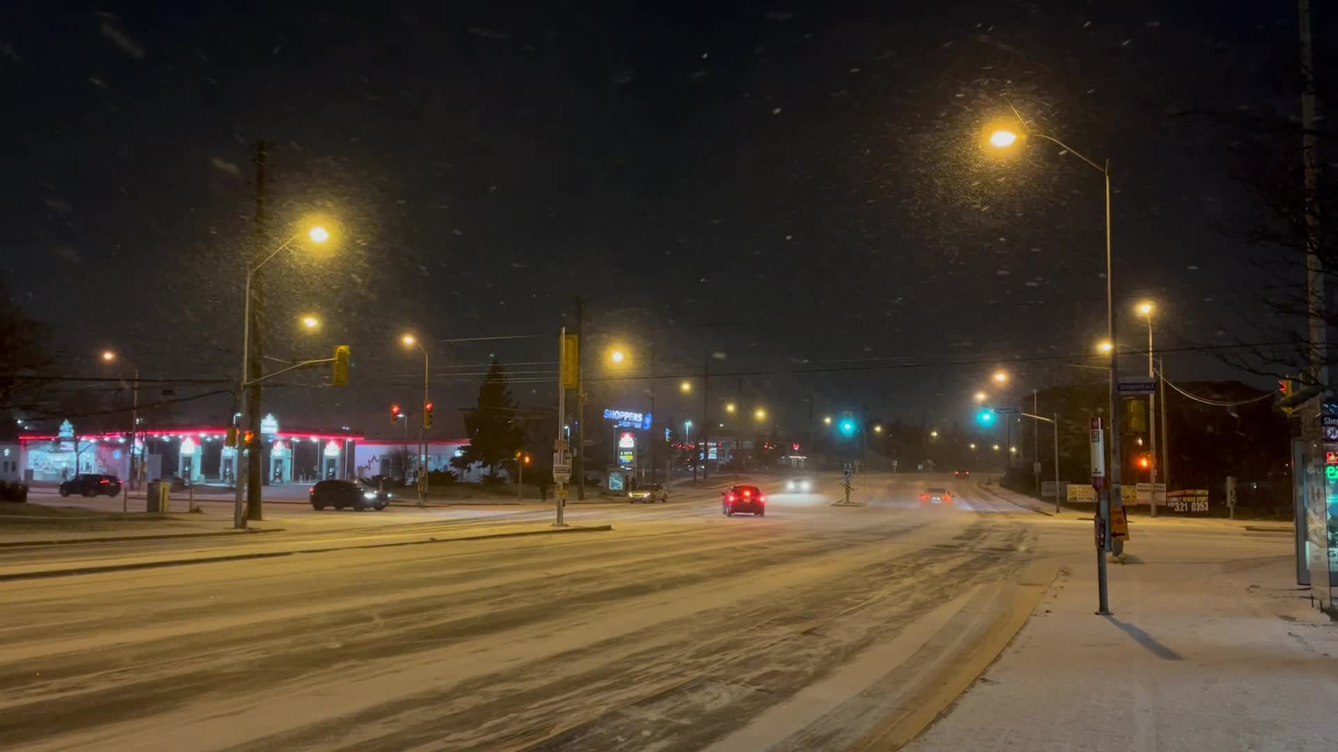 Snow in Toronto, Canada 