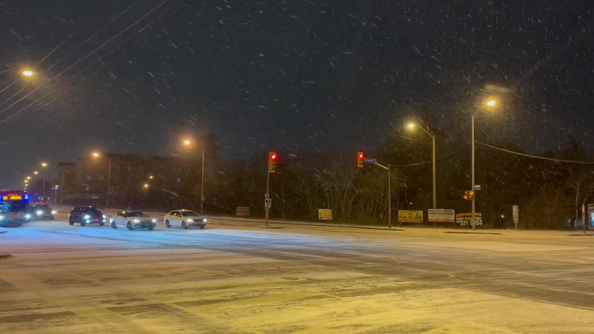 Snow in Toronto, Canada 