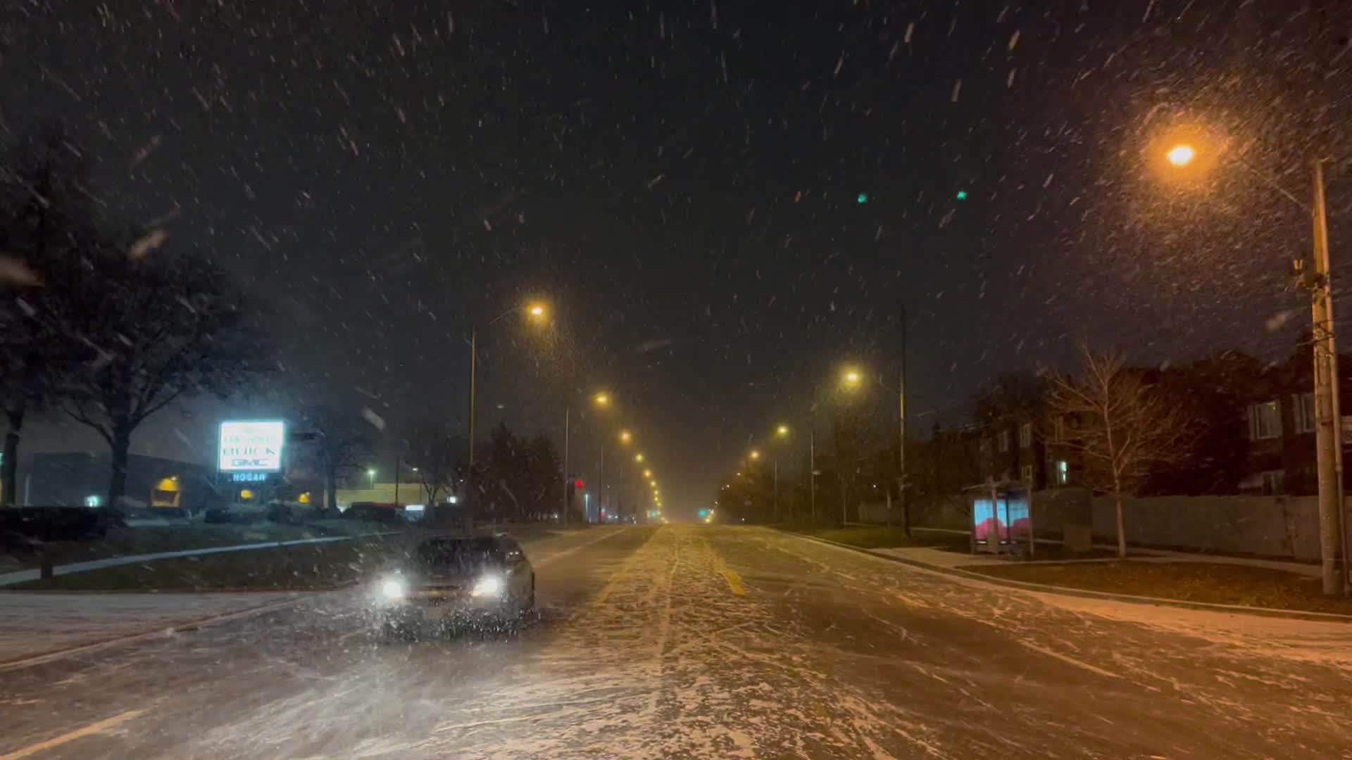 Snow in Toronto, Canada 