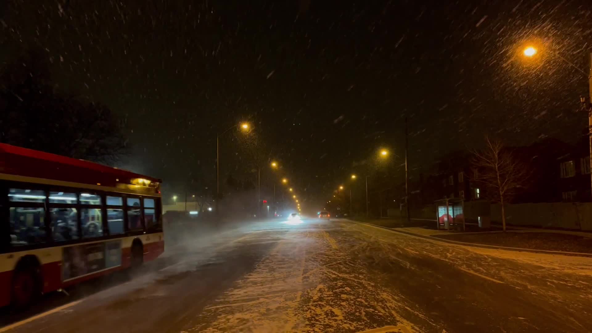 Snow in Toronto, Canada 
