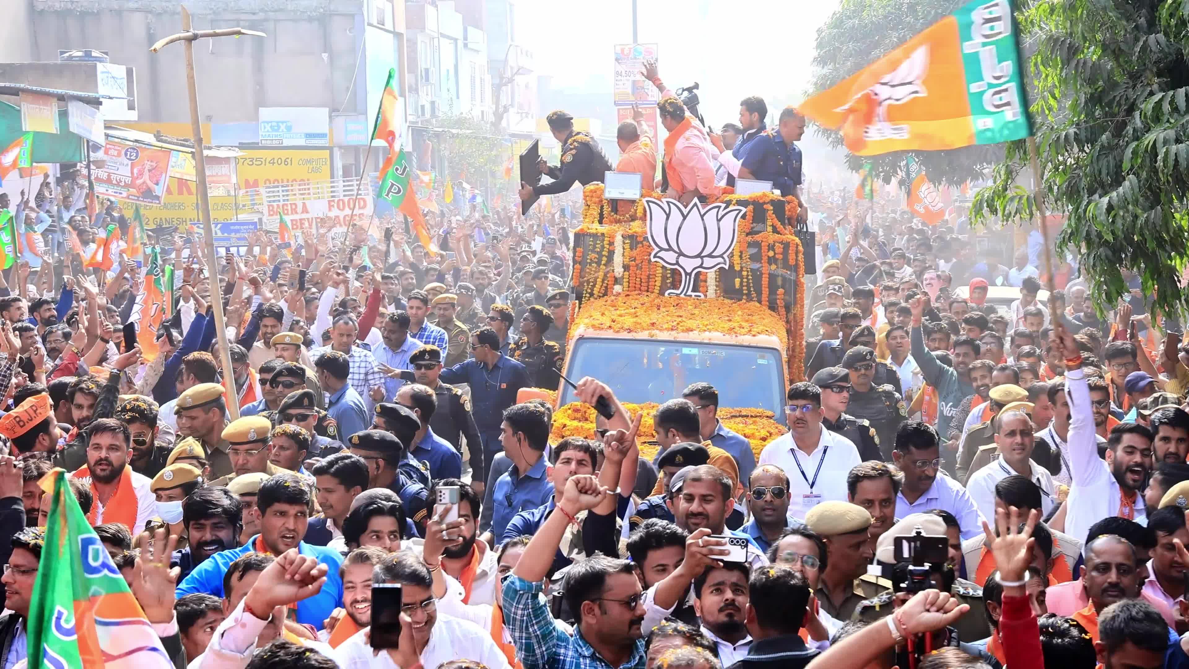 Uttar Pradesh Chief Minister Yogi Adityanath Road Show In Jaipur