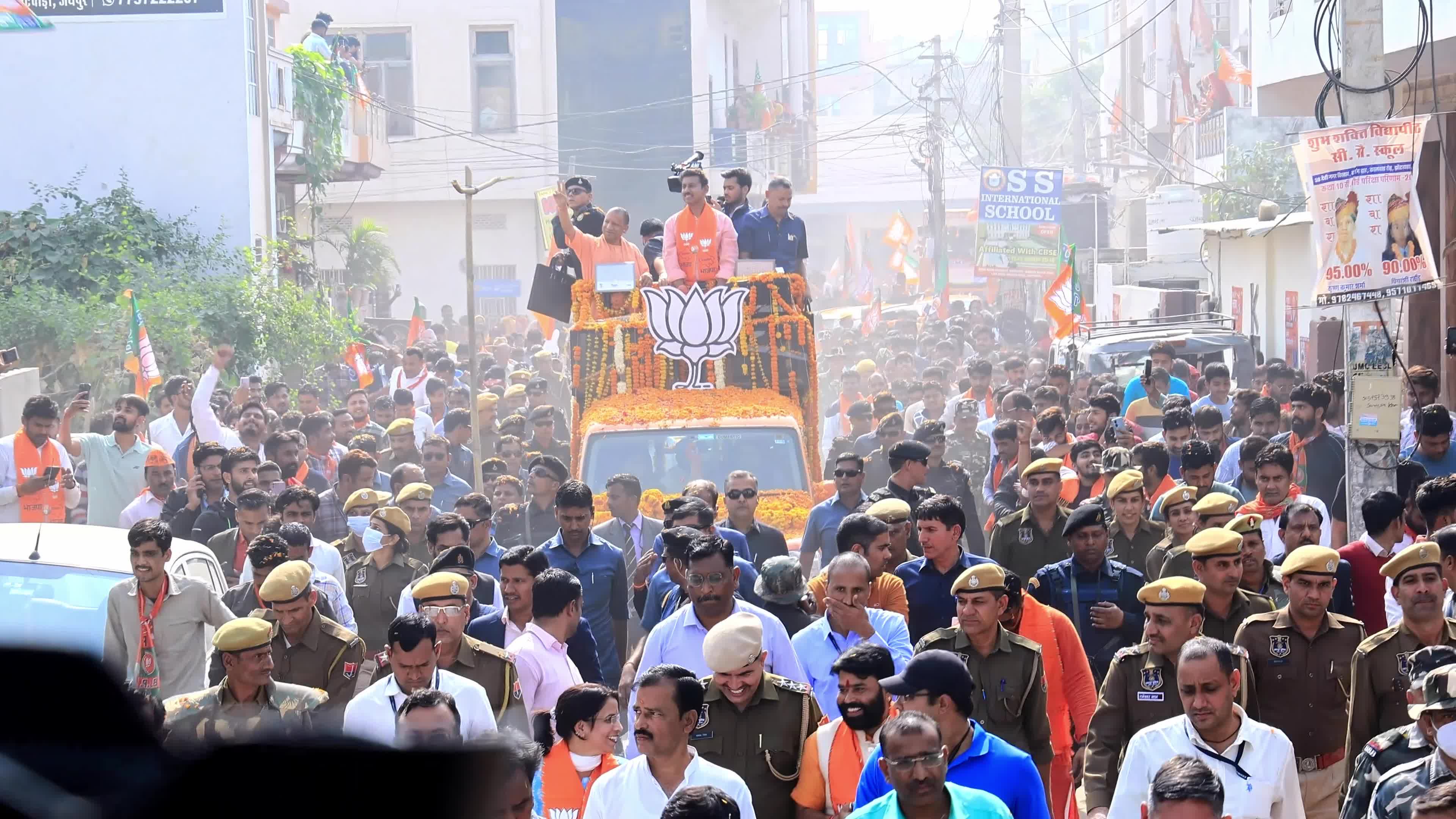 Uttar Pradesh Chief Minister Yogi Adityanath Road Show In Jaipur