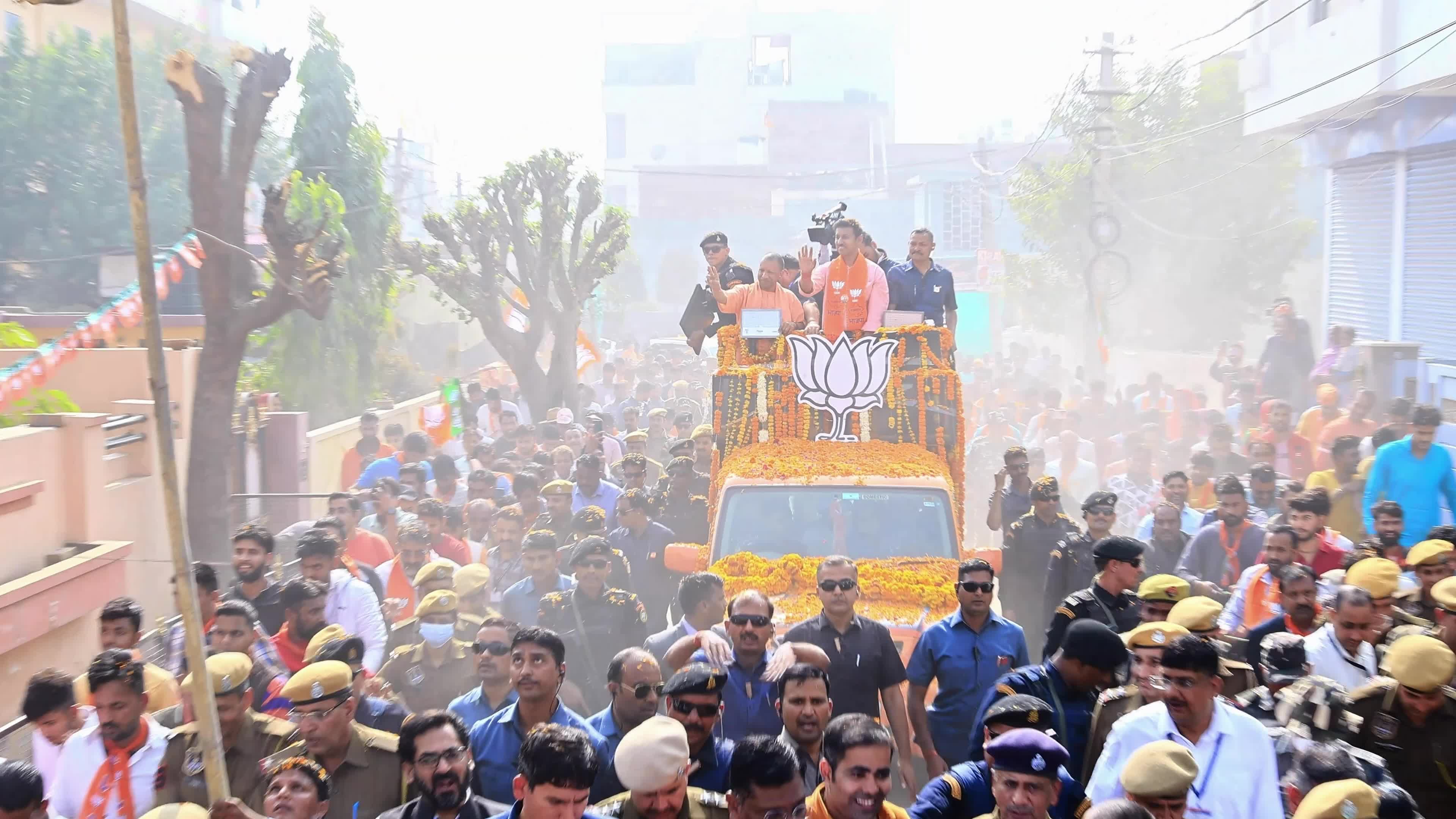 Uttar Pradesh Chief Minister Yogi Adityanath Road Show In Jaipur