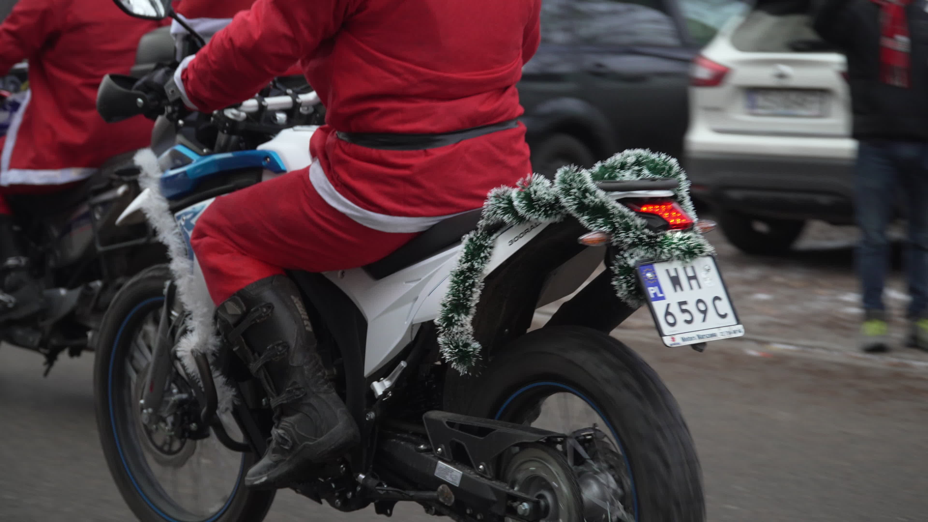 Santa Claus Motorcycle Ride for Charity in Warsaw
