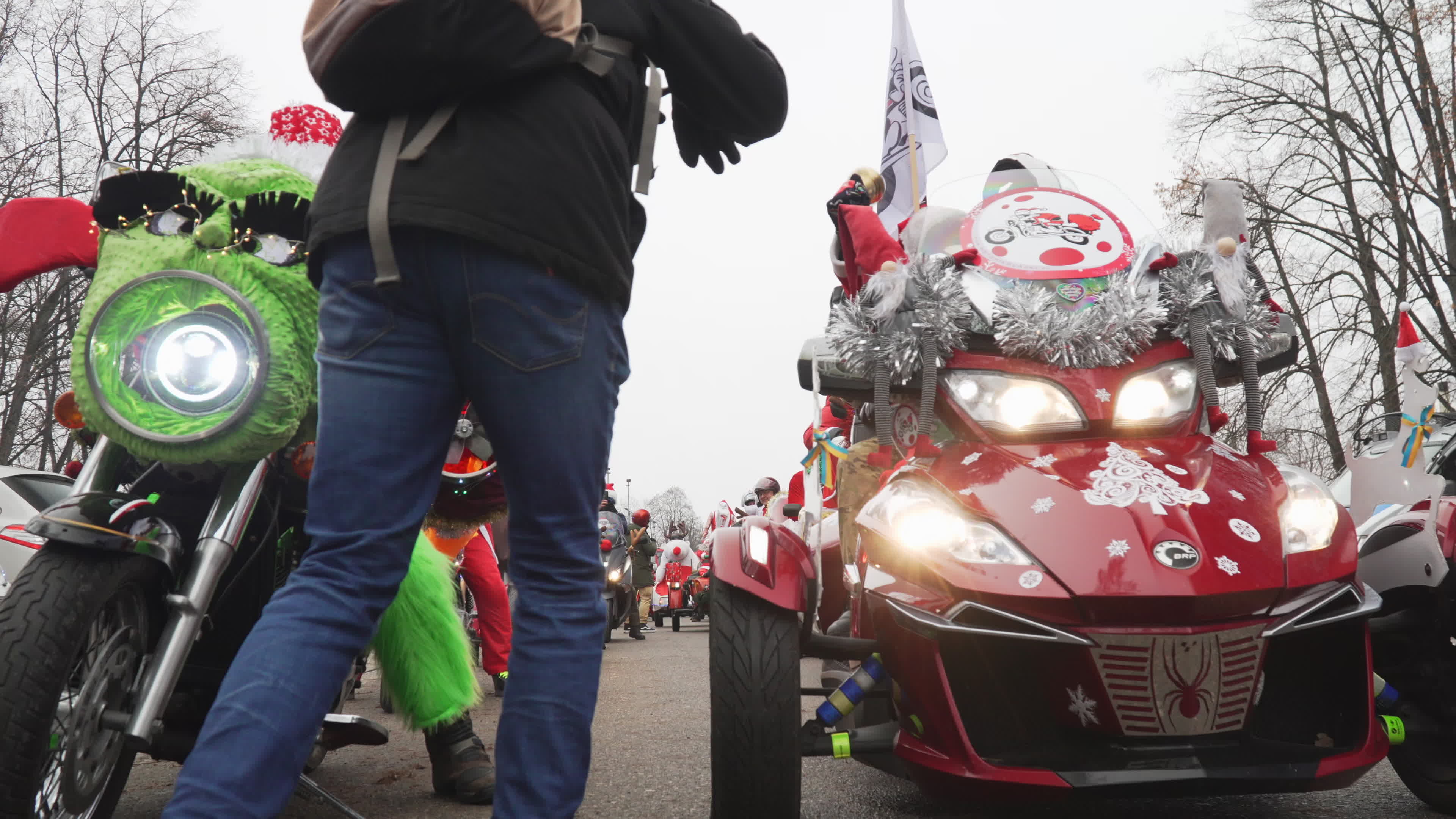 Santa Claus Motorcycle Ride for Charity in Warsaw