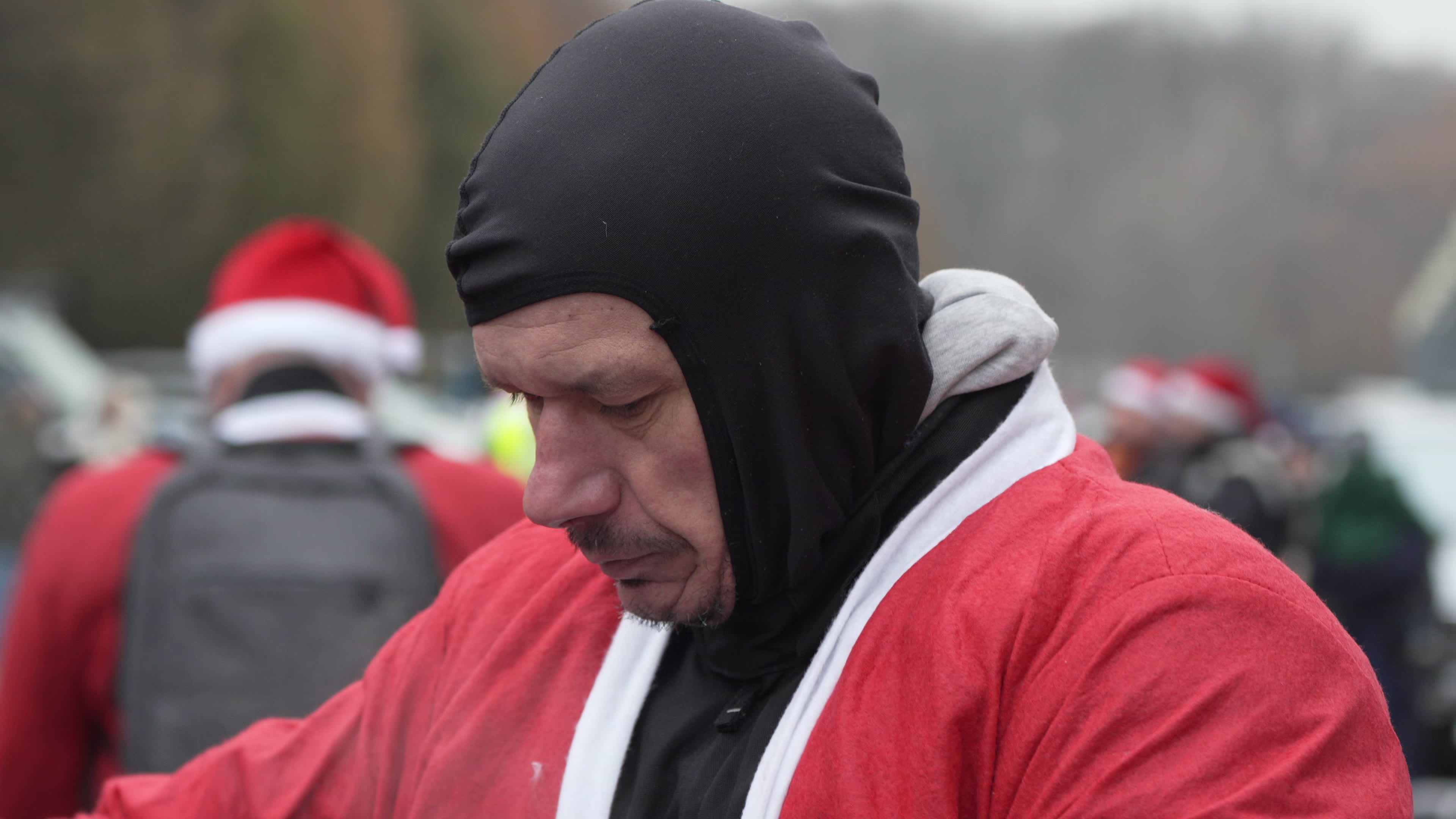 Santa Claus Motorcycle Ride for Charity in Warsaw
