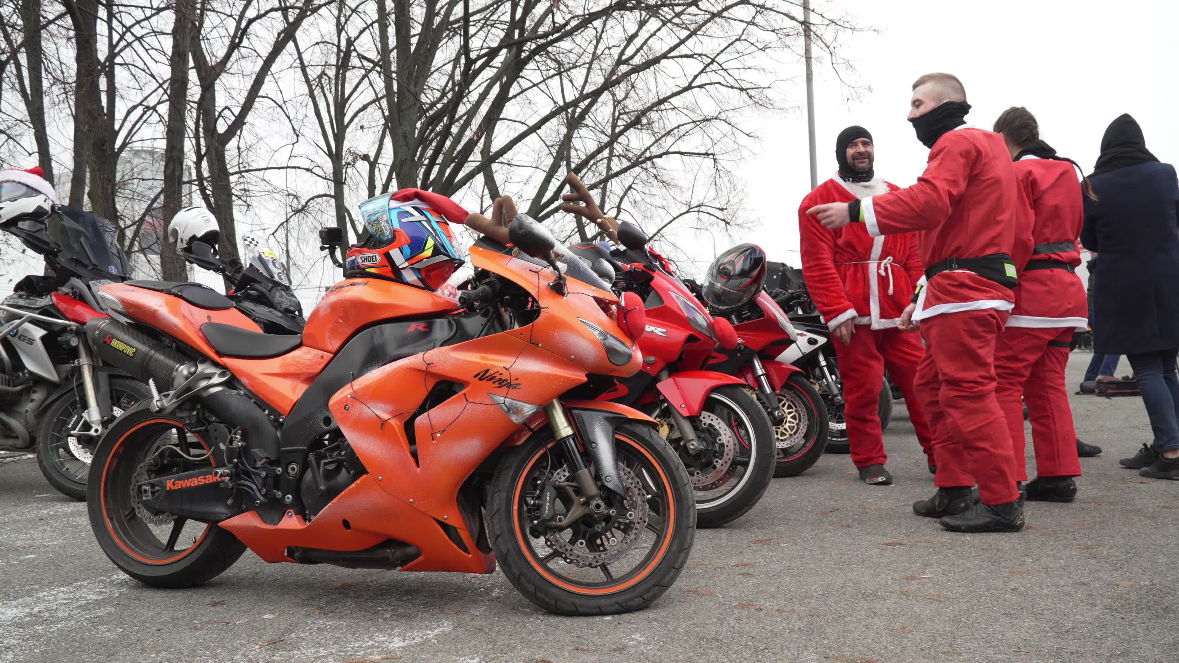 Santa Claus Motorcycle Ride for Charity in Warsaw