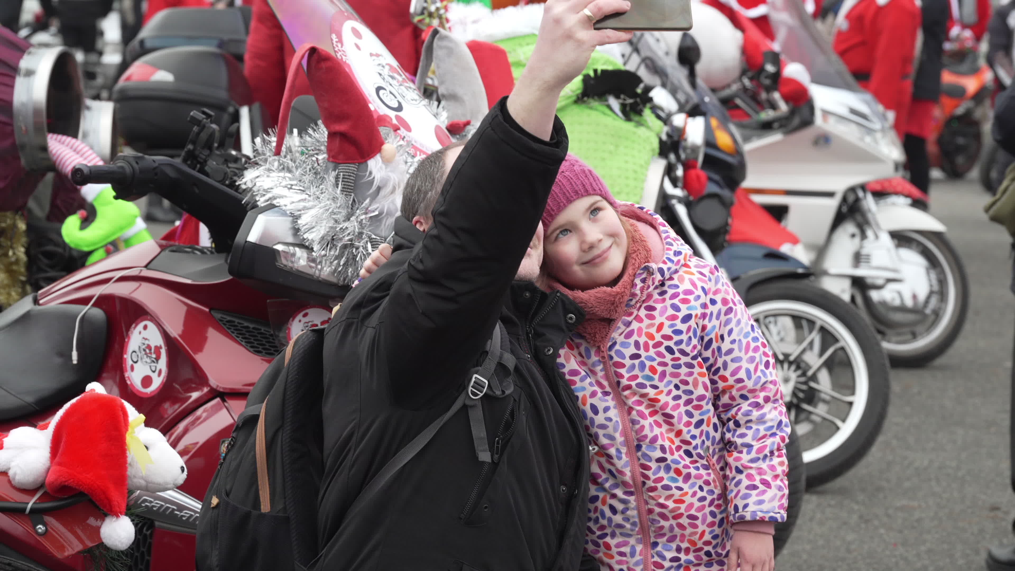 Santa Claus Motorcycle Ride for Charity in Warsaw