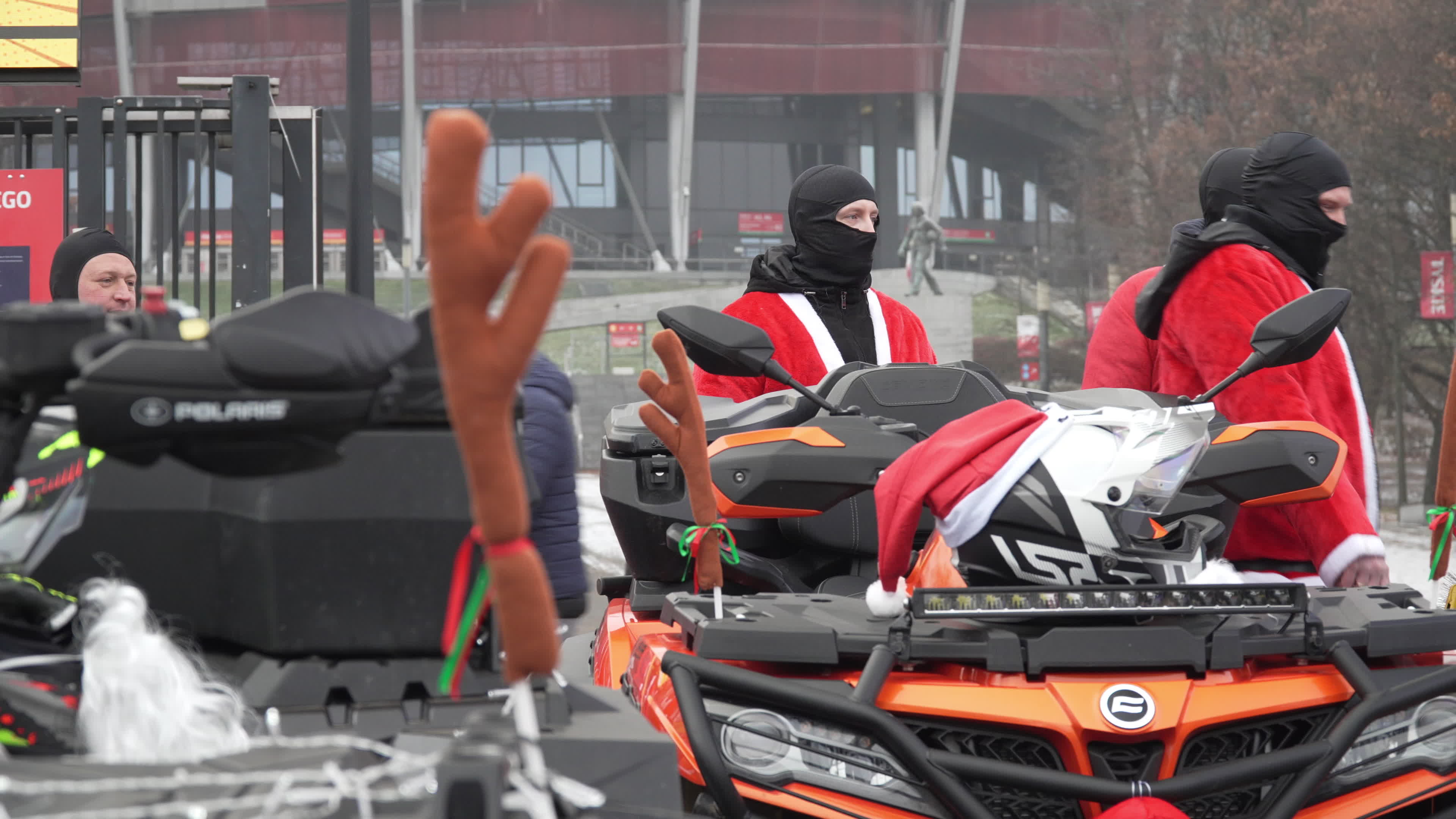 Santa Claus Motorcycle Ride for Charity in Warsaw
