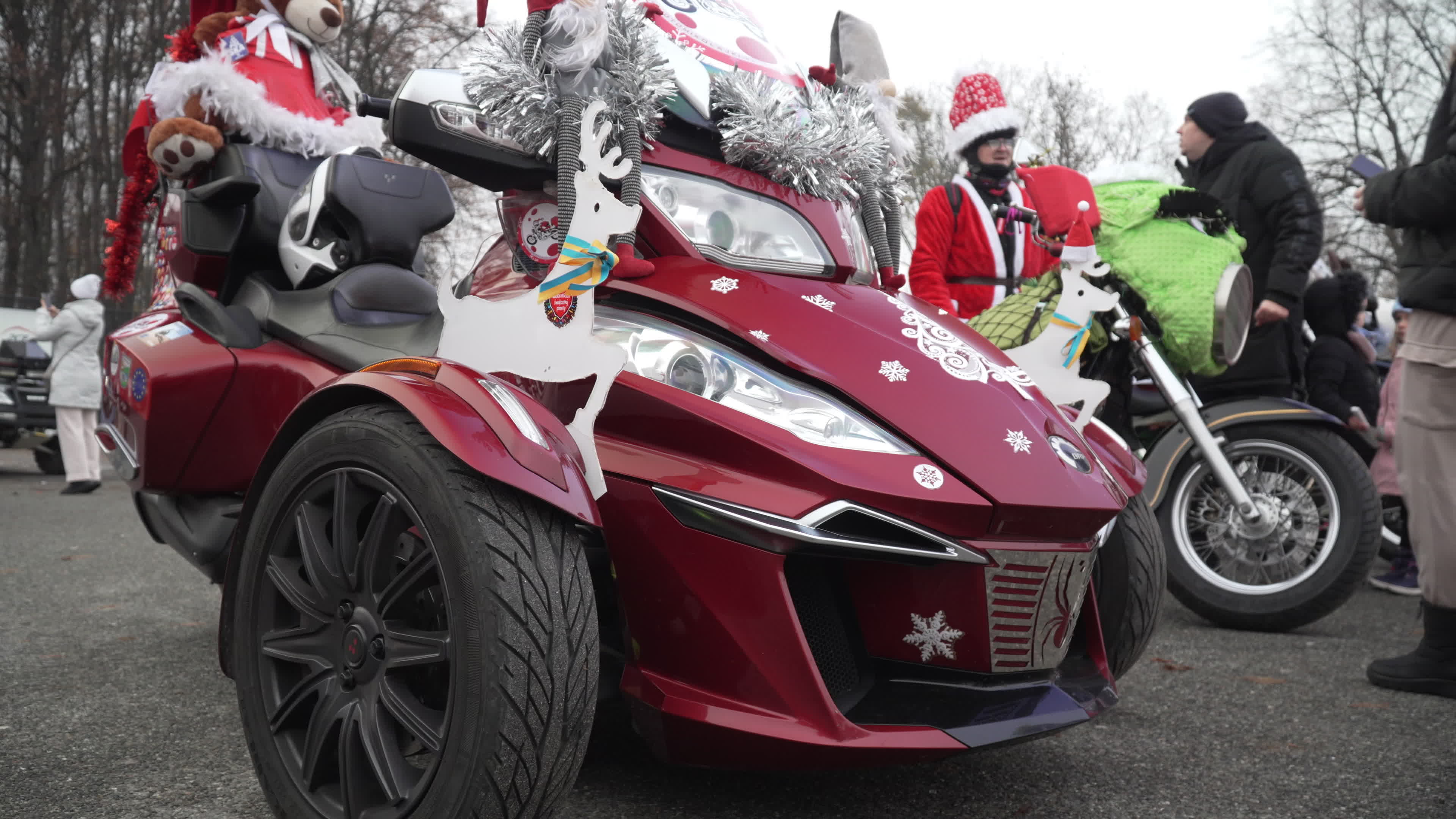 Santa Claus Motorcycle Ride for Charity in Warsaw