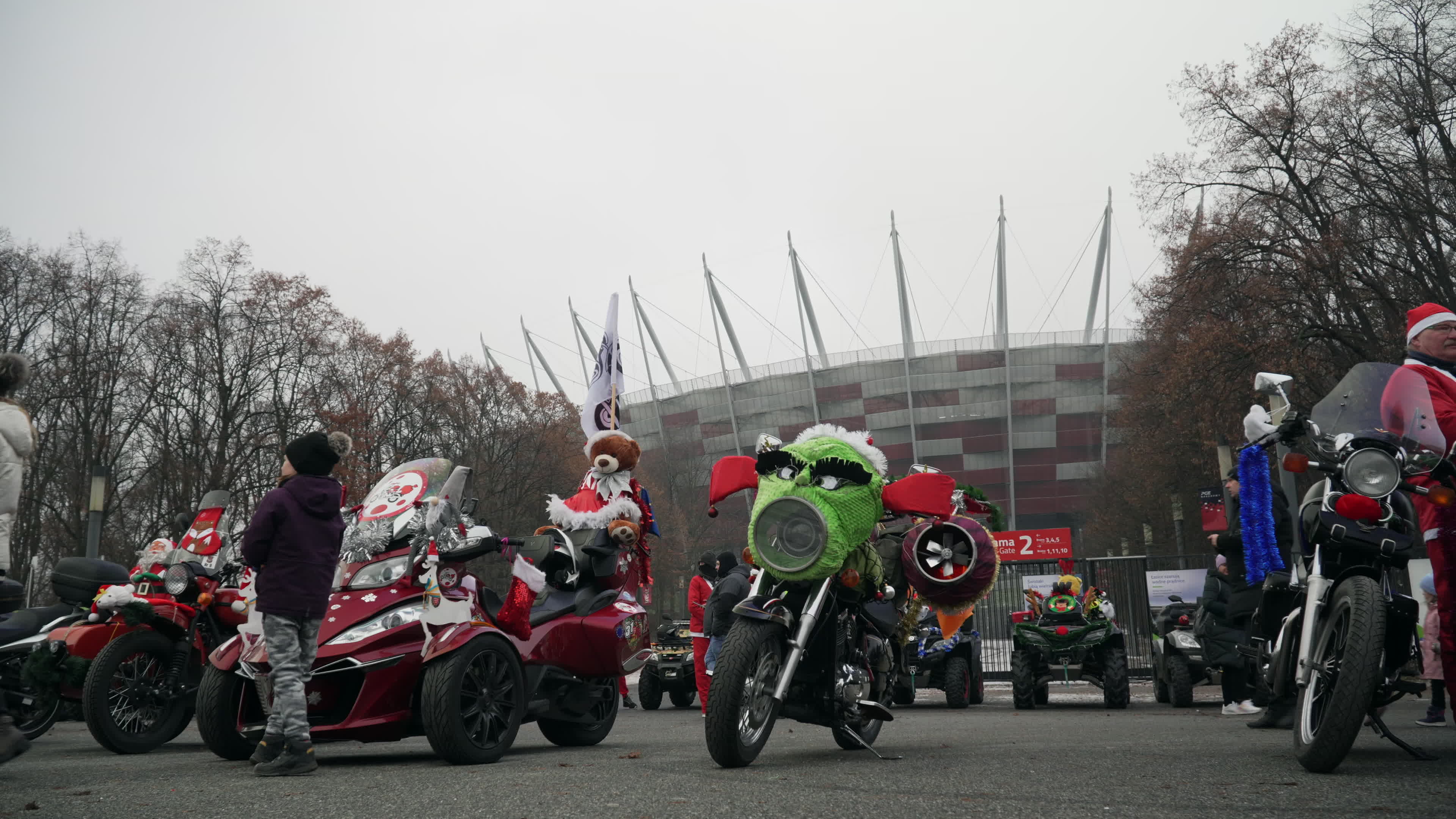 Santa Claus Motorcycle Ride for Charity in Warsaw