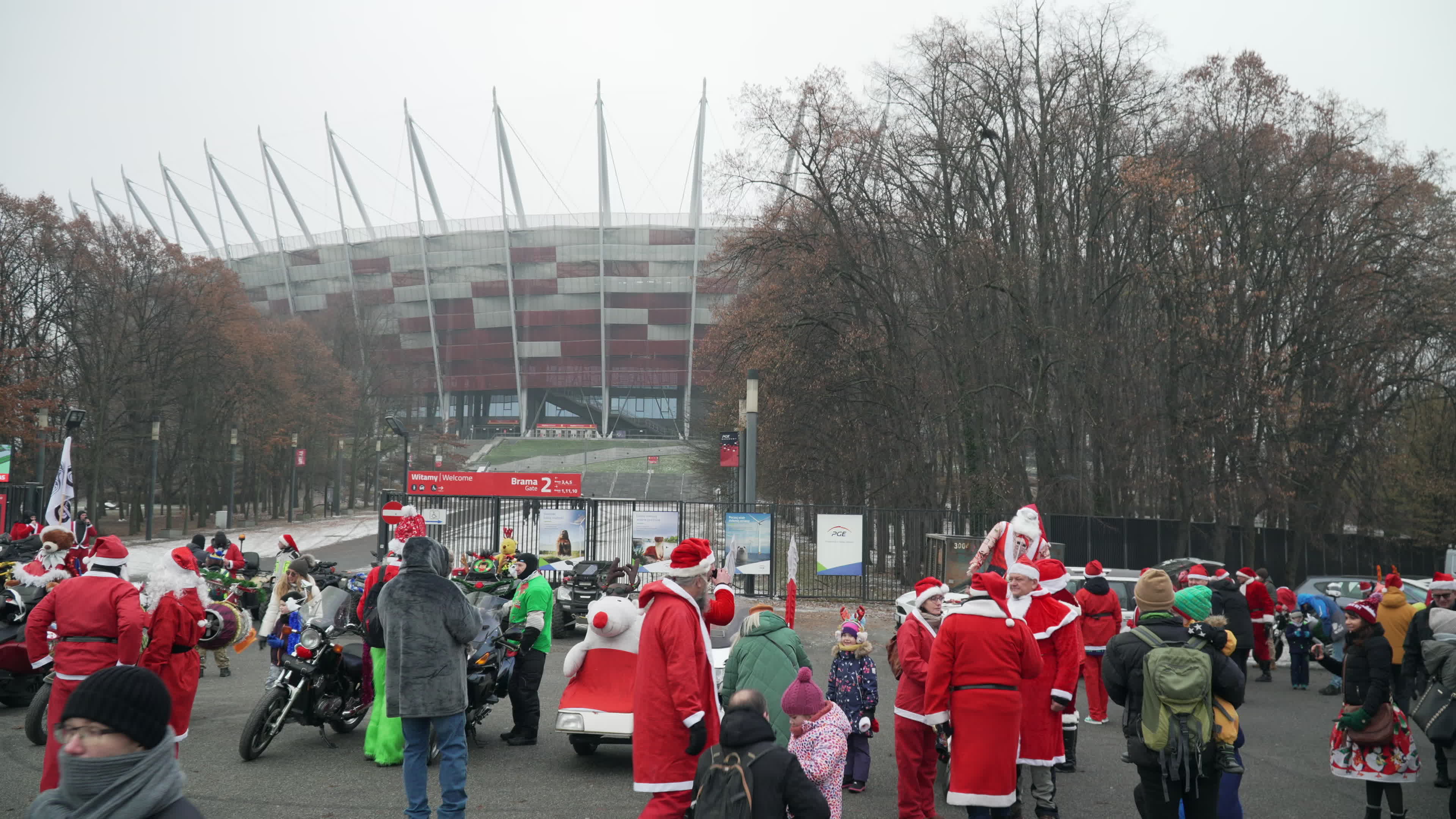 Santa Claus Motorcycle Ride for Charity in Warsaw