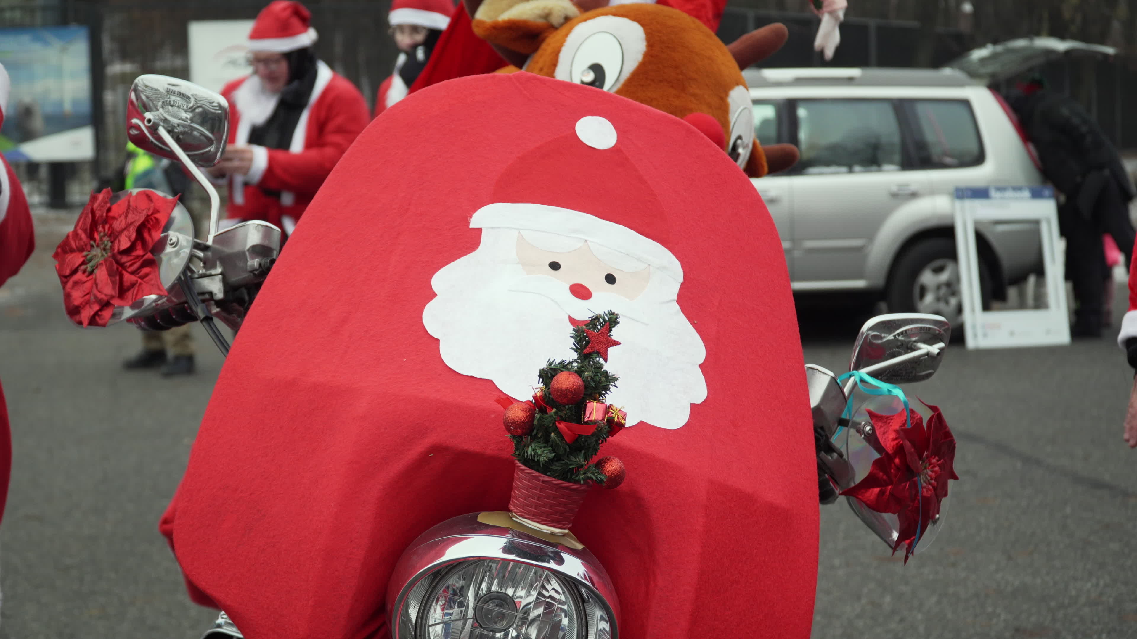 Santa Claus Motorcycle Ride for Charity in Warsaw