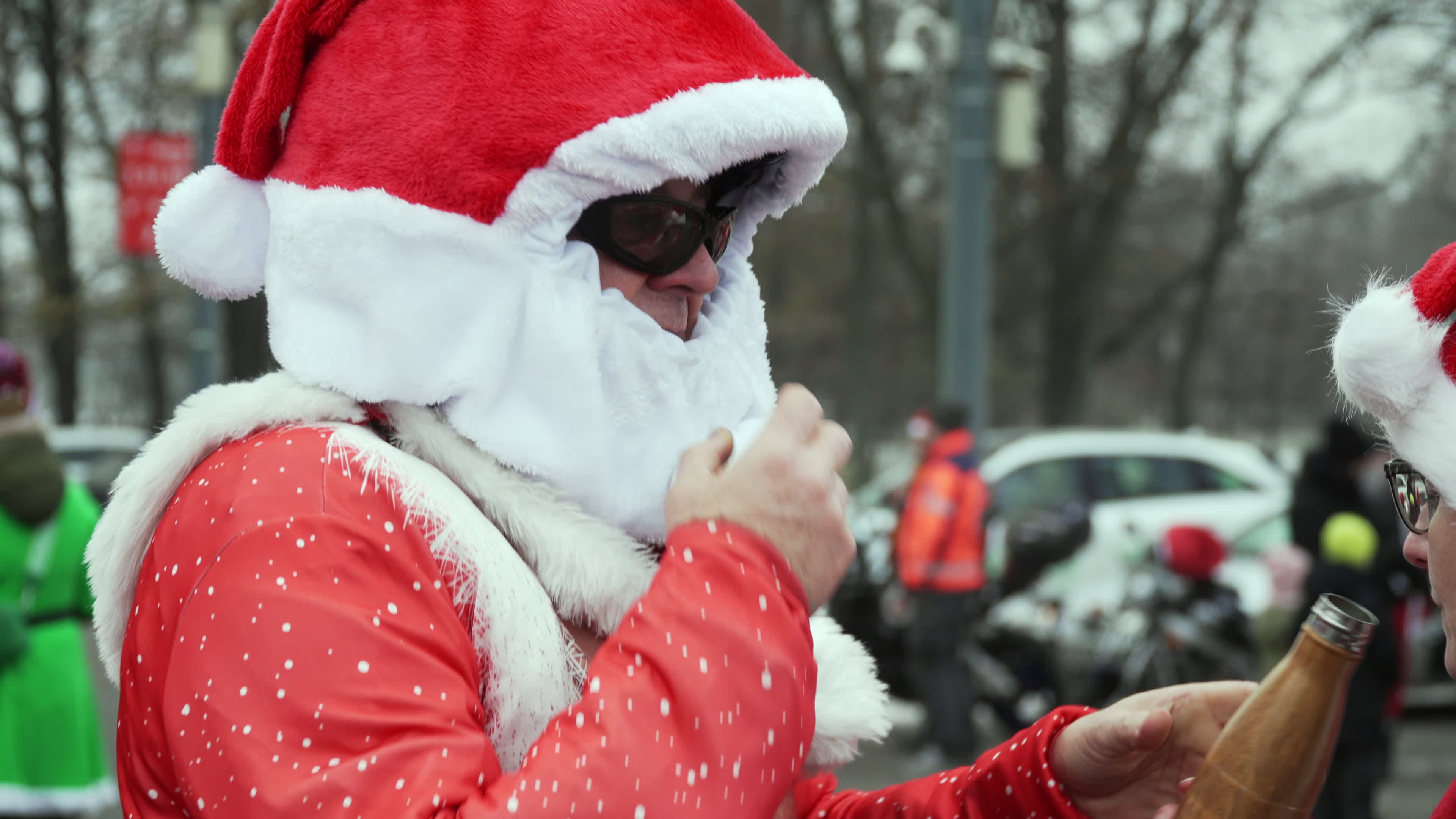 Santa Claus Motorcycle Ride for Charity in Warsaw