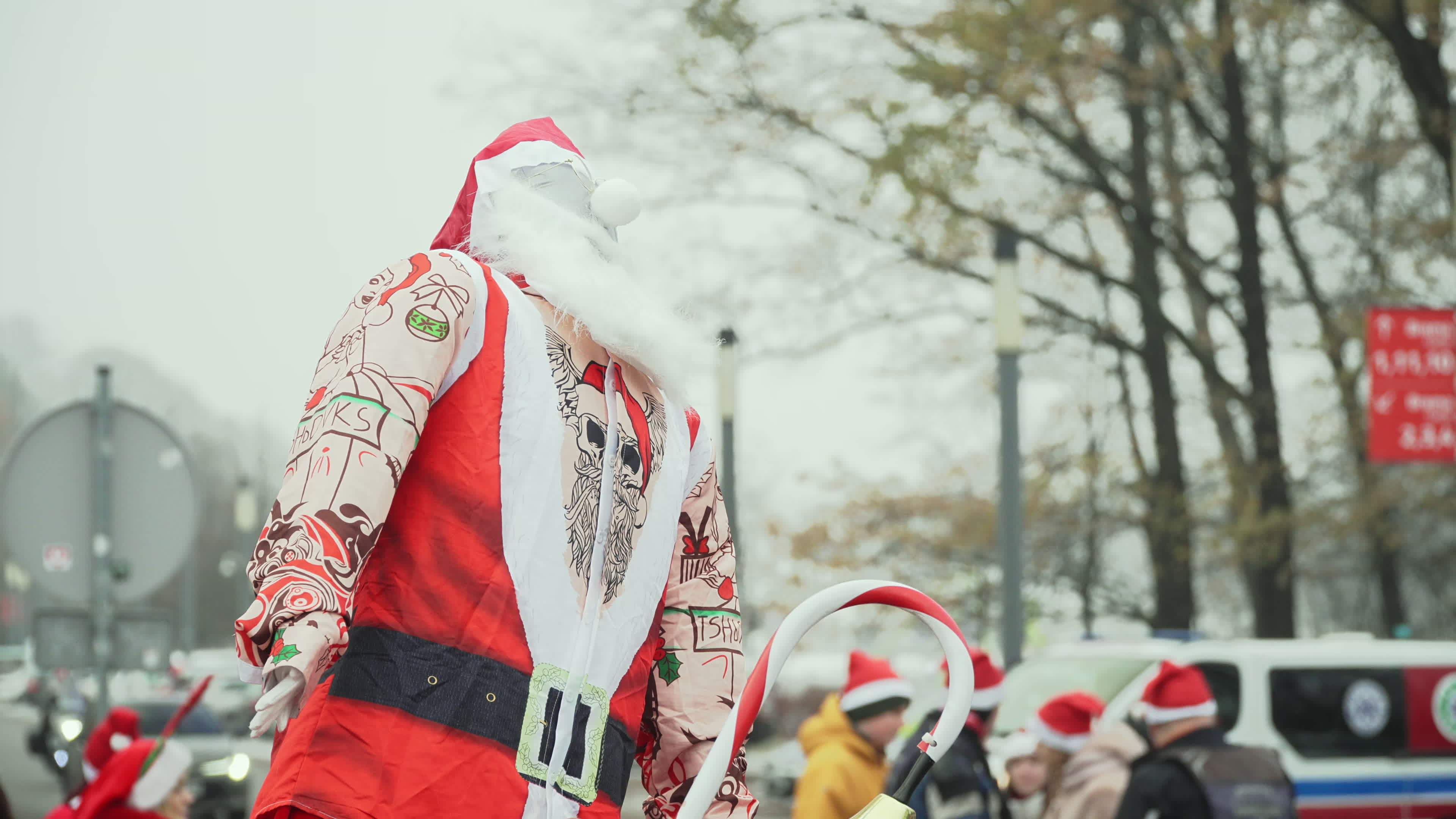 Santa Claus Motorcycle Ride for Charity in Warsaw