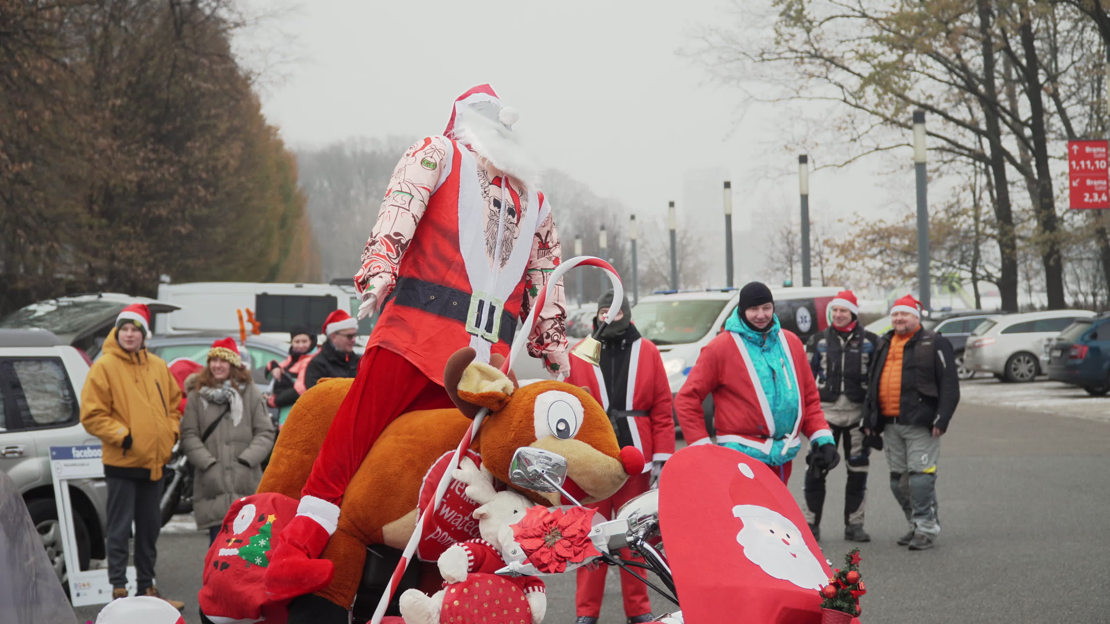 Santa Claus Motorcycle Ride for Charity in Warsaw