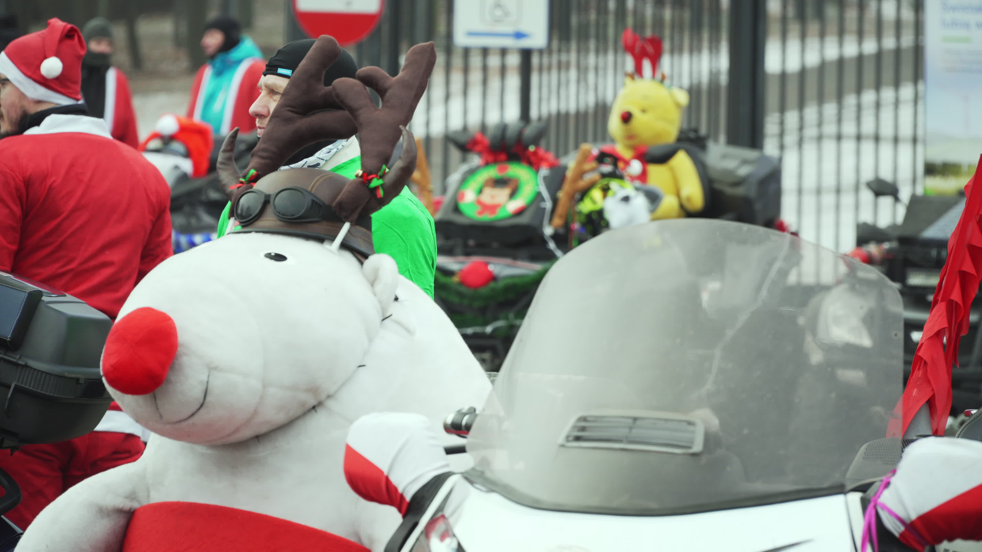 Santa Claus Motorcycle Ride for Charity in Warsaw