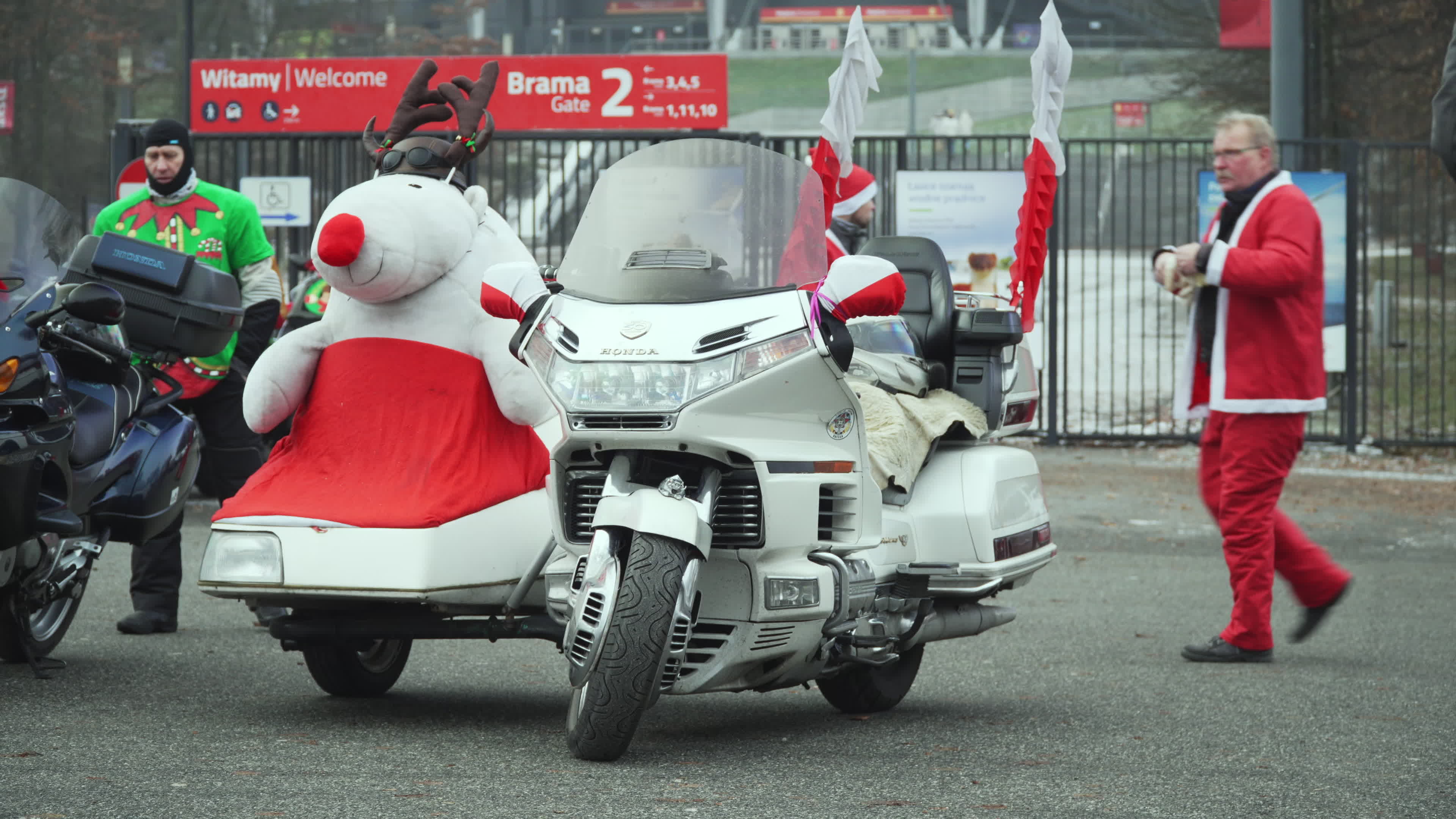 Santa Claus Motorcycle Ride for Charity in Warsaw
