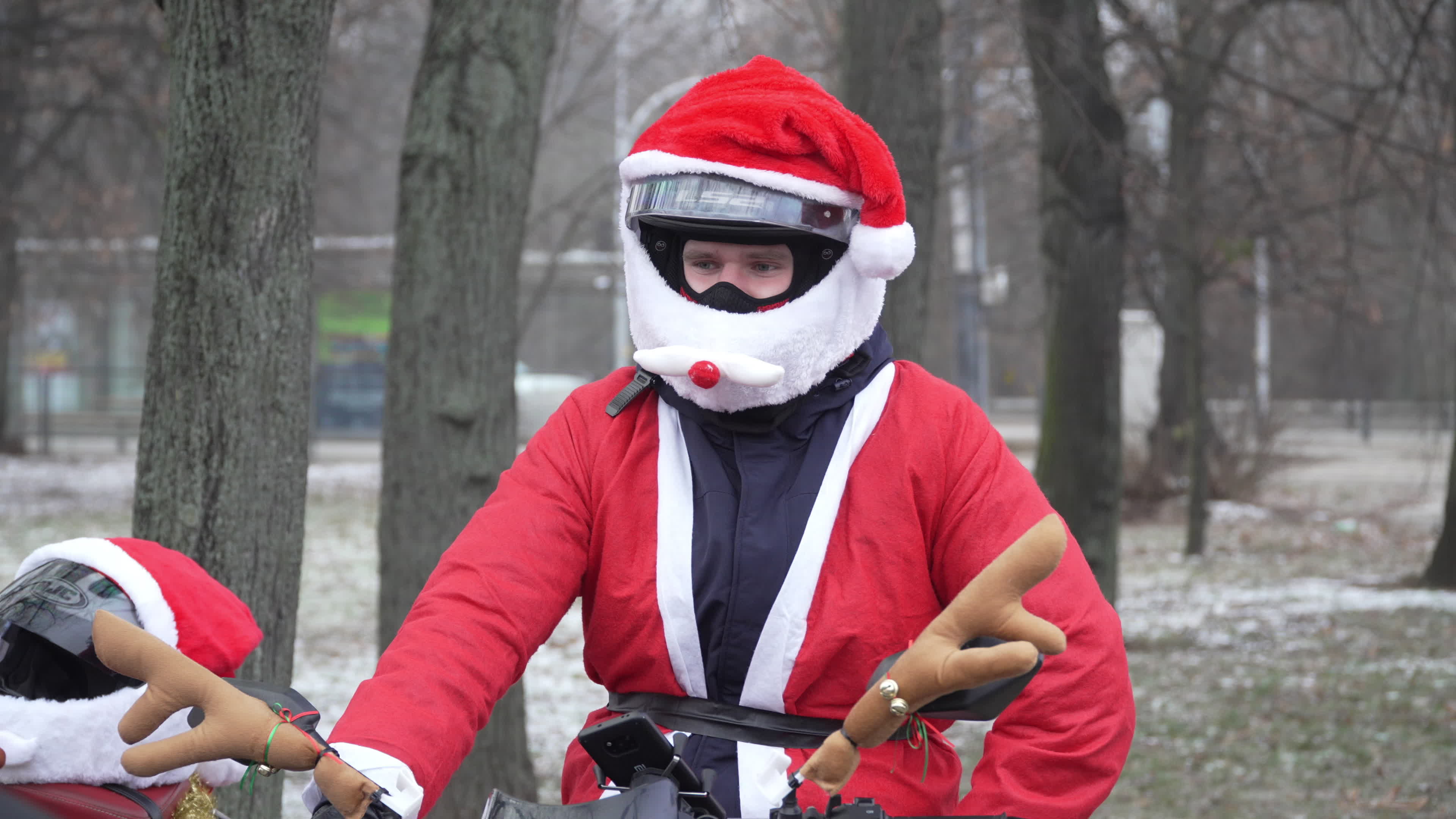 Santa Claus Motorcycle Ride for Charity in Warsaw