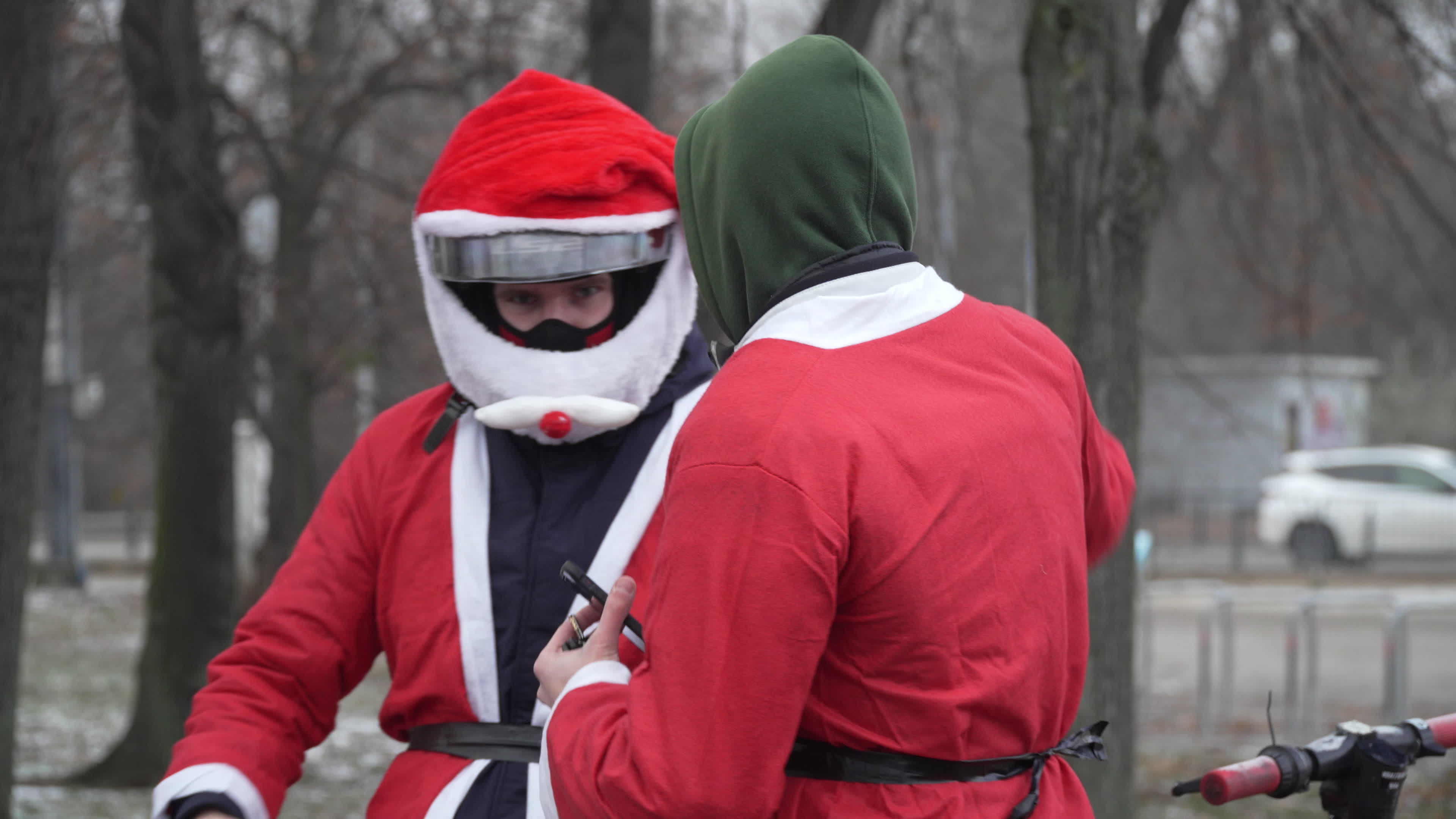 Santa Claus Motorcycle Ride for Charity in Warsaw
