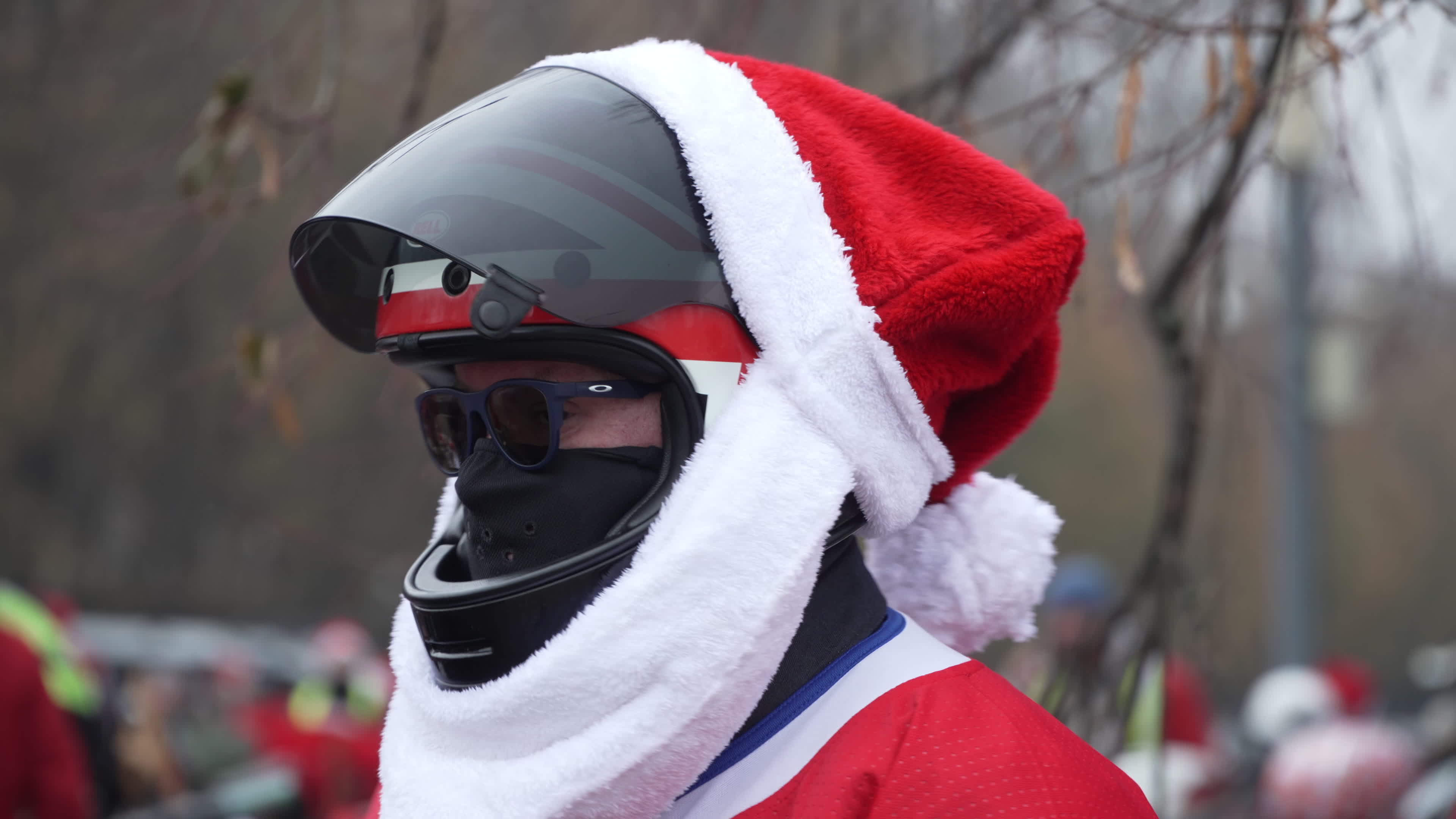 Santa Claus Motorcycle Ride for Charity in Warsaw