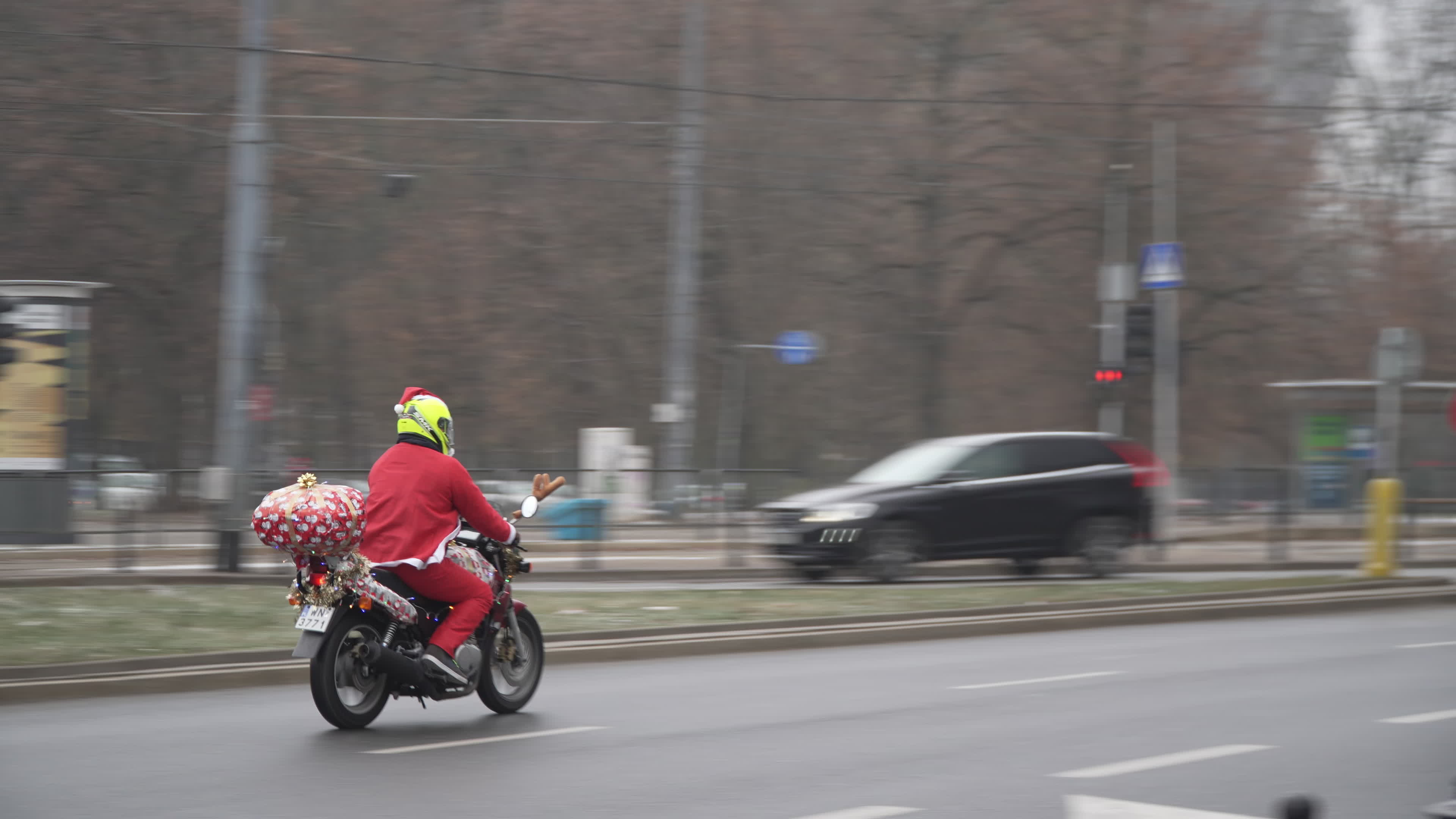 Santa Claus Motorcycle Ride for Charity in Warsaw
