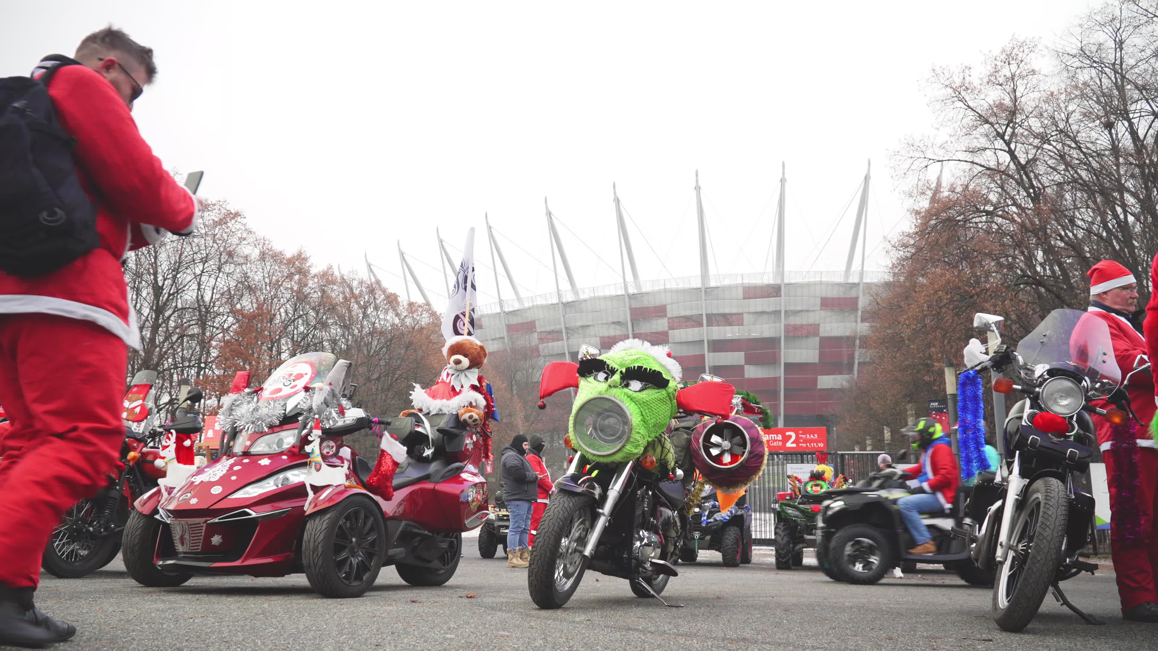 Santa Claus Motorcycle Ride for Charity in Warsaw