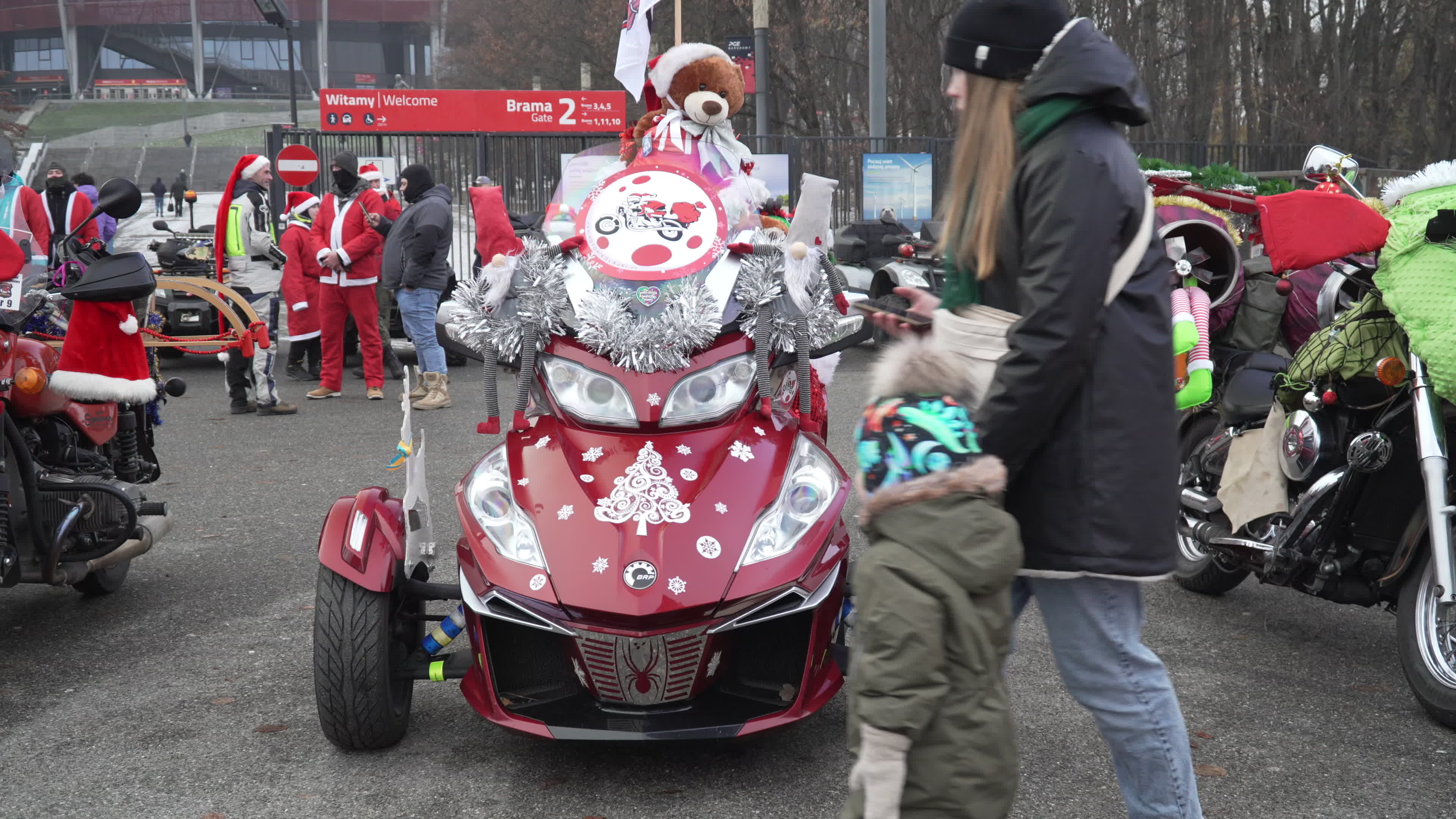 Santa Claus Motorcycle Ride for Charity in Warsaw