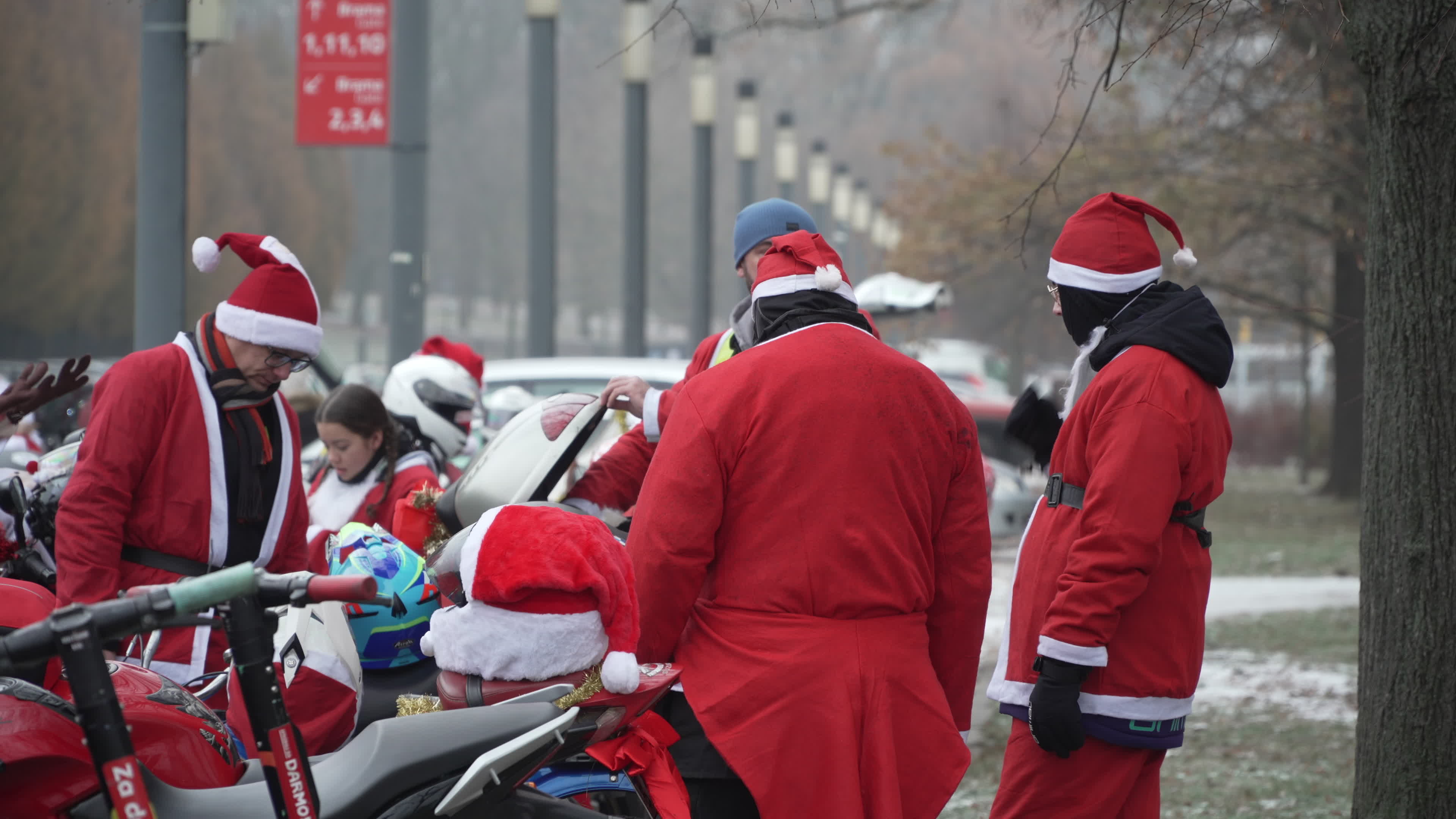 Santa Claus Motorcycle Ride for Charity in Warsaw