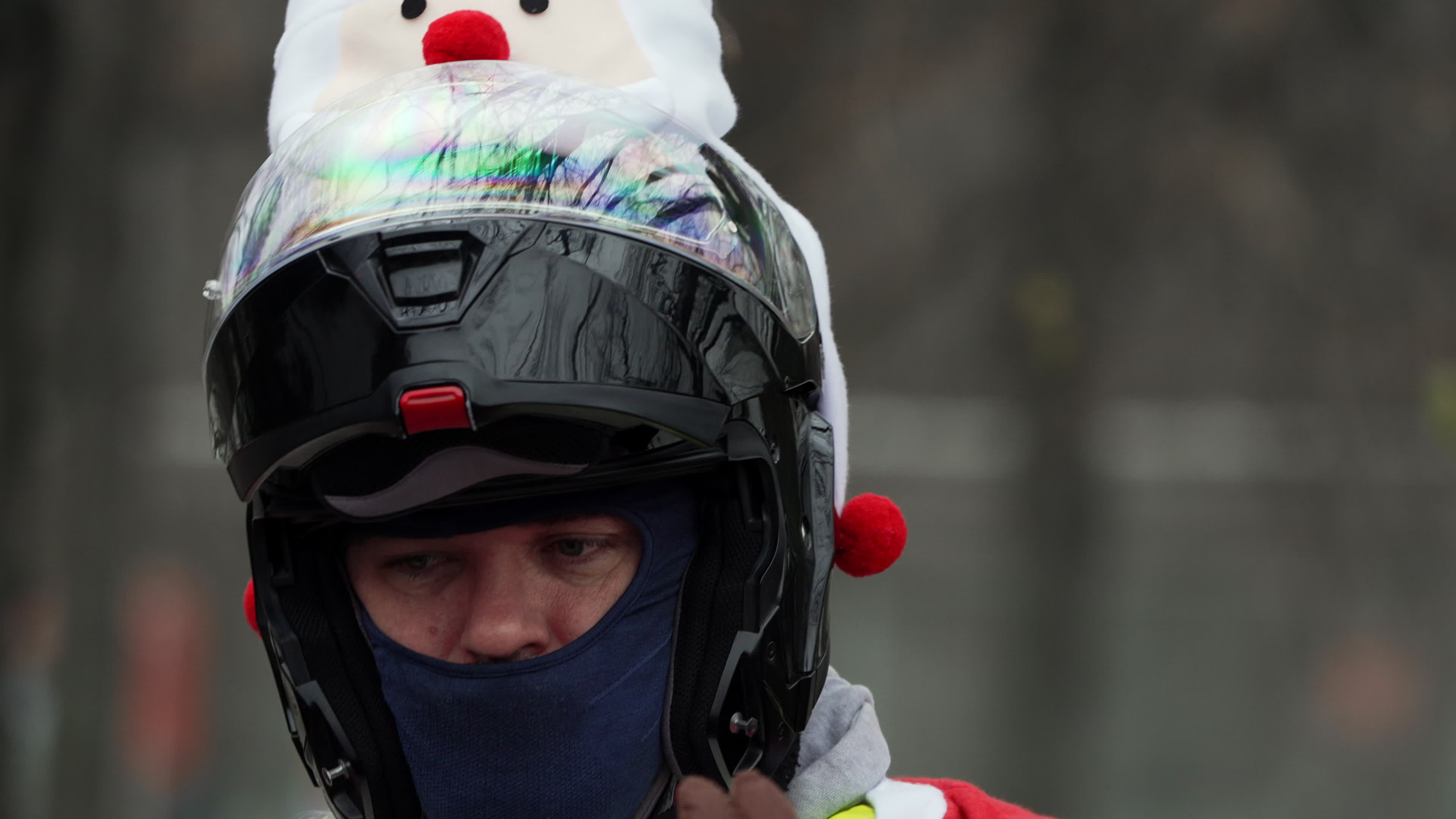 Santa Claus Motorcycle Ride for Charity in Warsaw