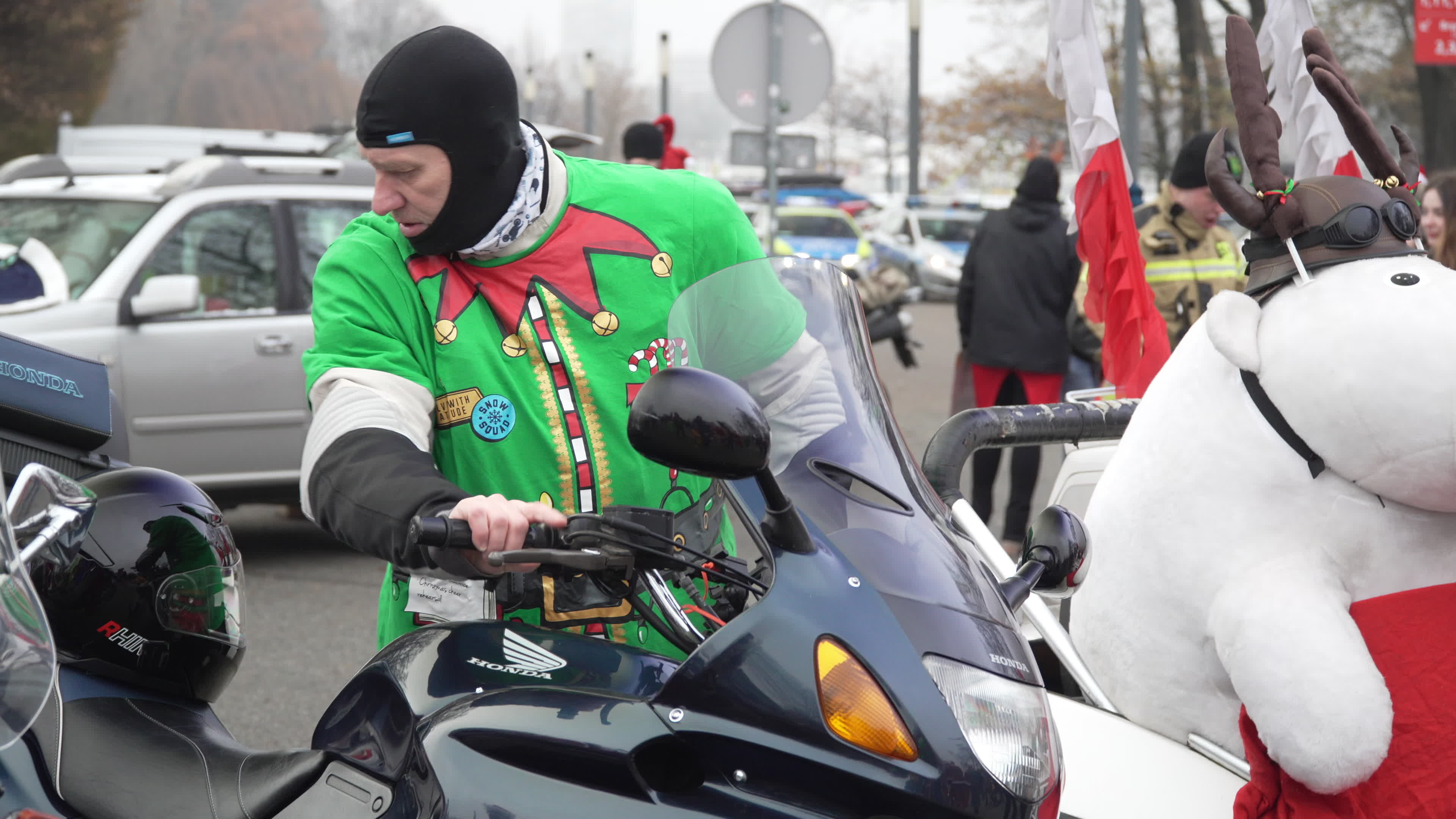 Santa Claus Motorcycle Ride for Charity in Warsaw